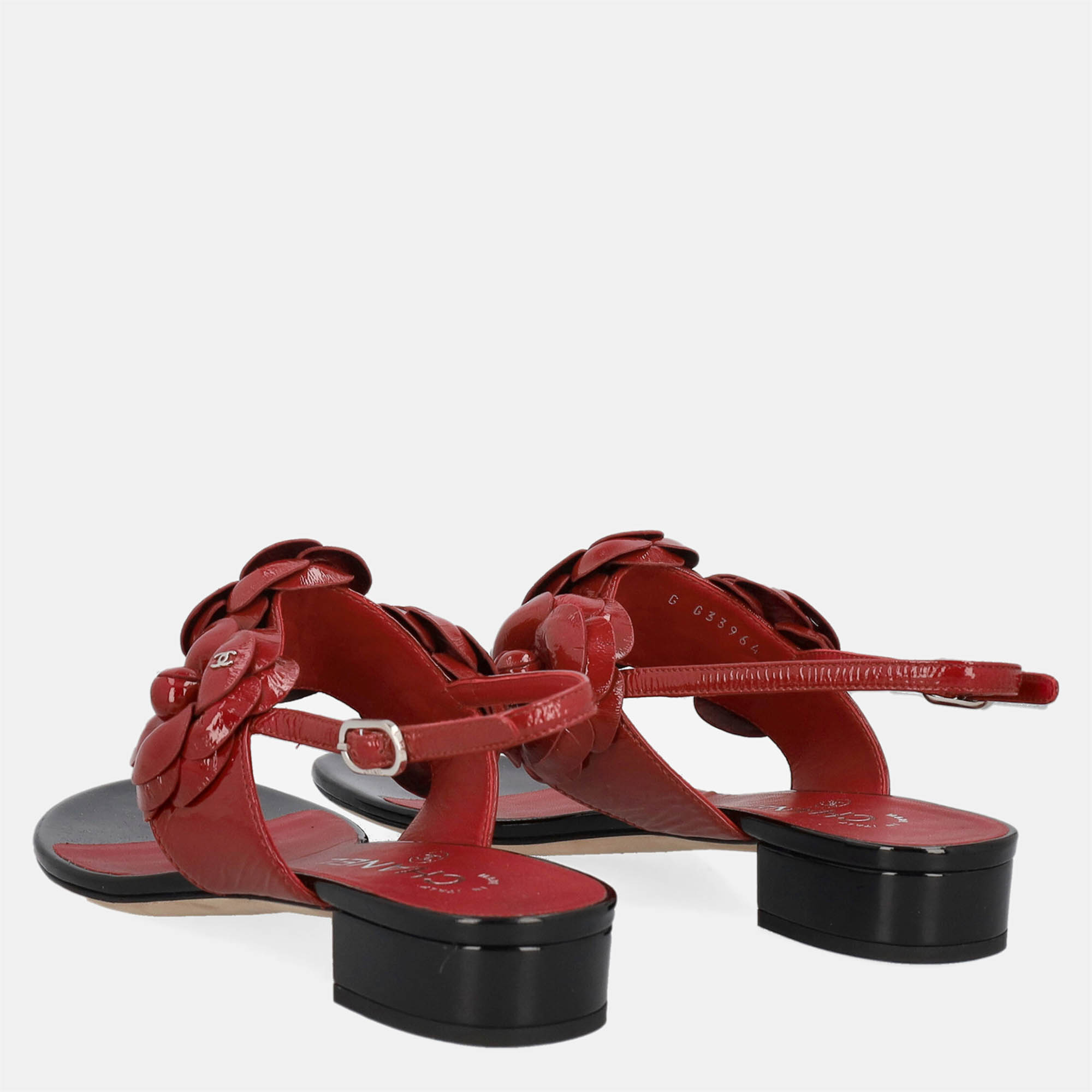 Chanel  Women's Leather Sandals - Red - EU 38.5