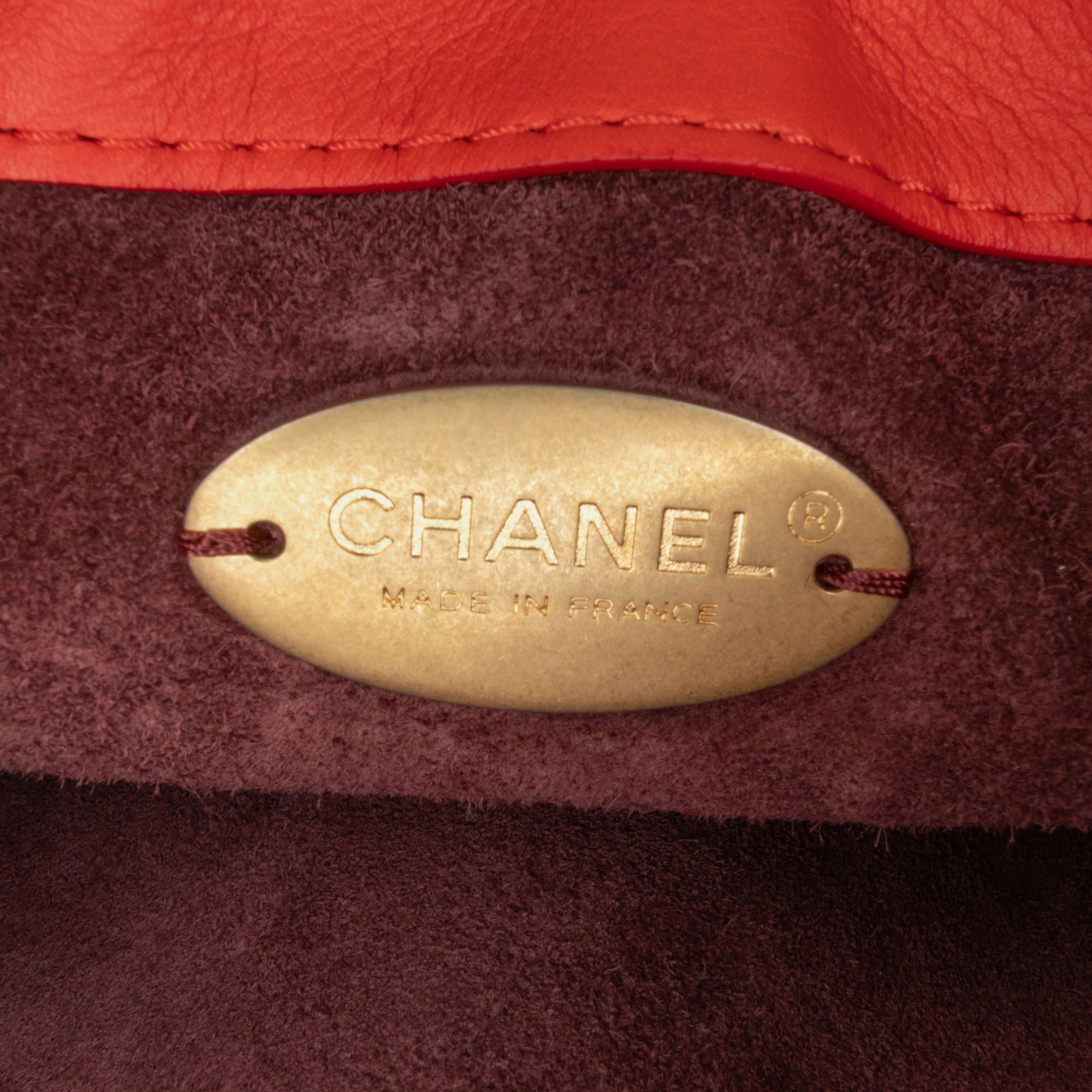 Chanel Red Leather Chanel CC Quilted Calfskin Flap Belt Bag And Coin Purse