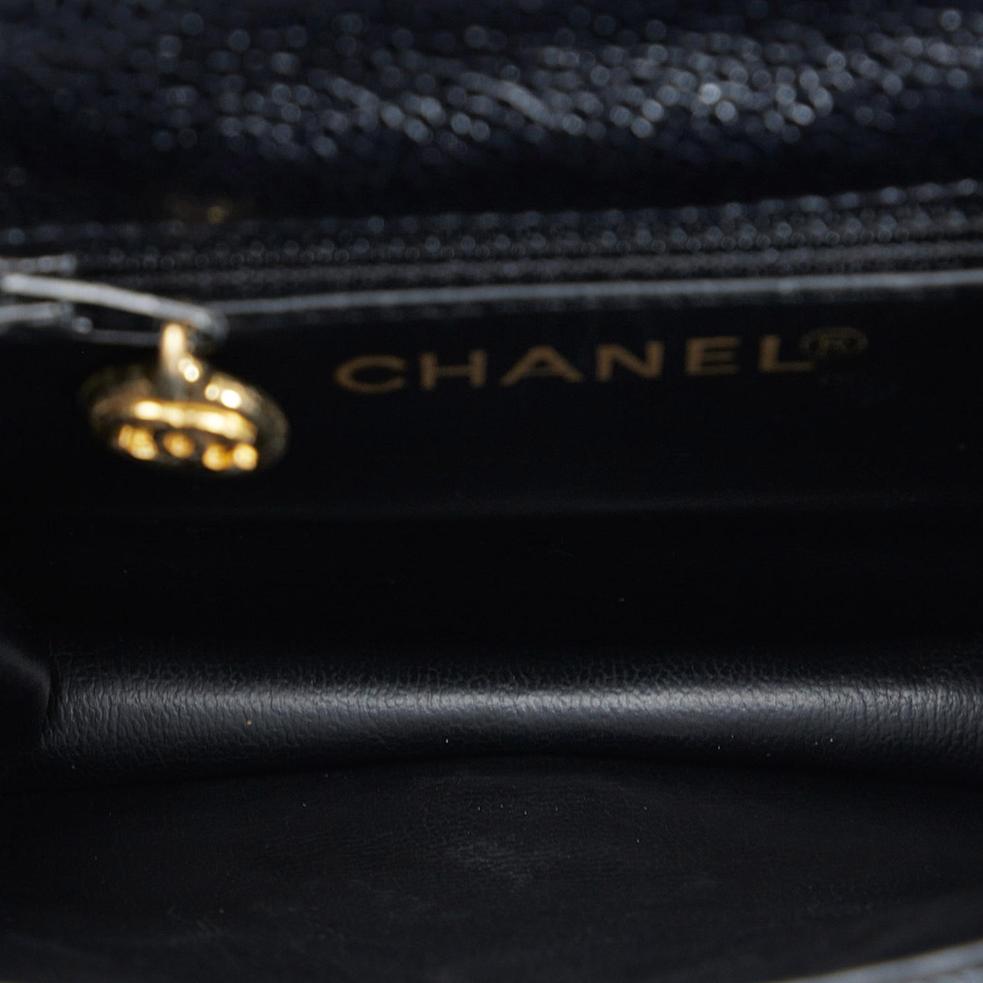 Chanel Black Matelasse Caviar Belt Bag