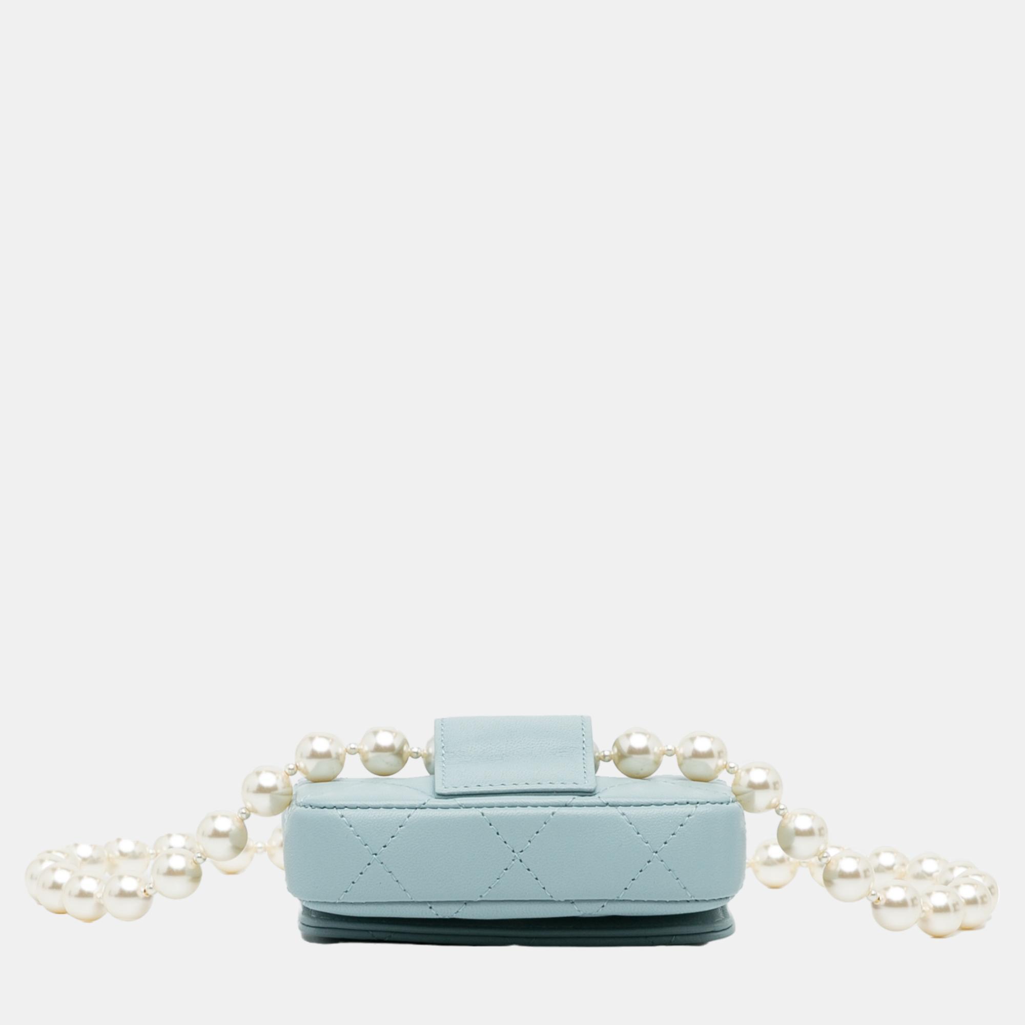 Chanel Blue Pearl Belt Bag