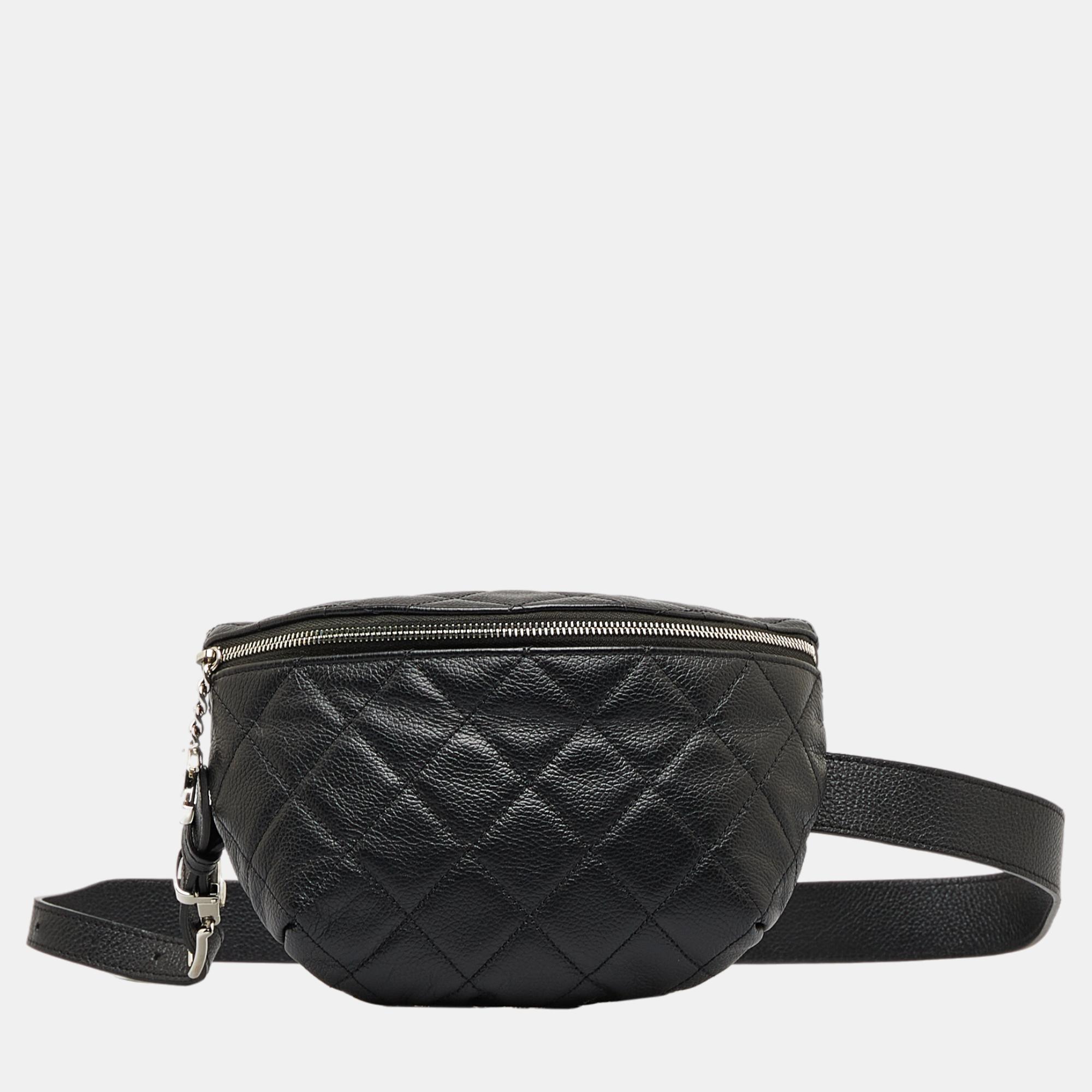 Chanel Black Quilted Belt Me Up Waist Bag