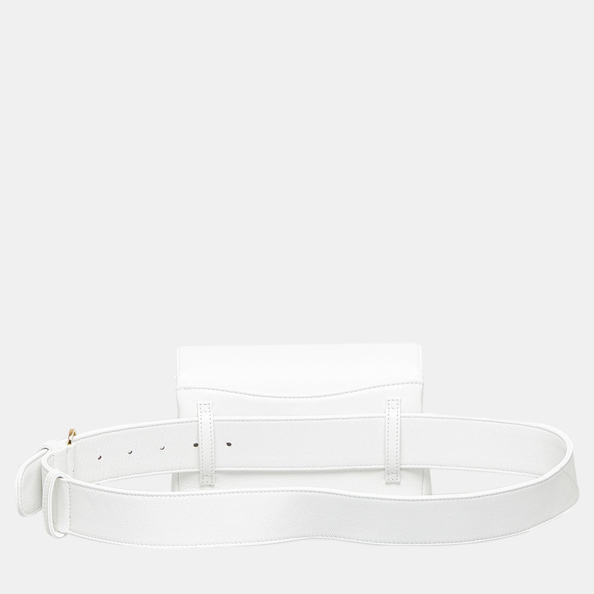 Chanel White Captain Gold Belt Bag