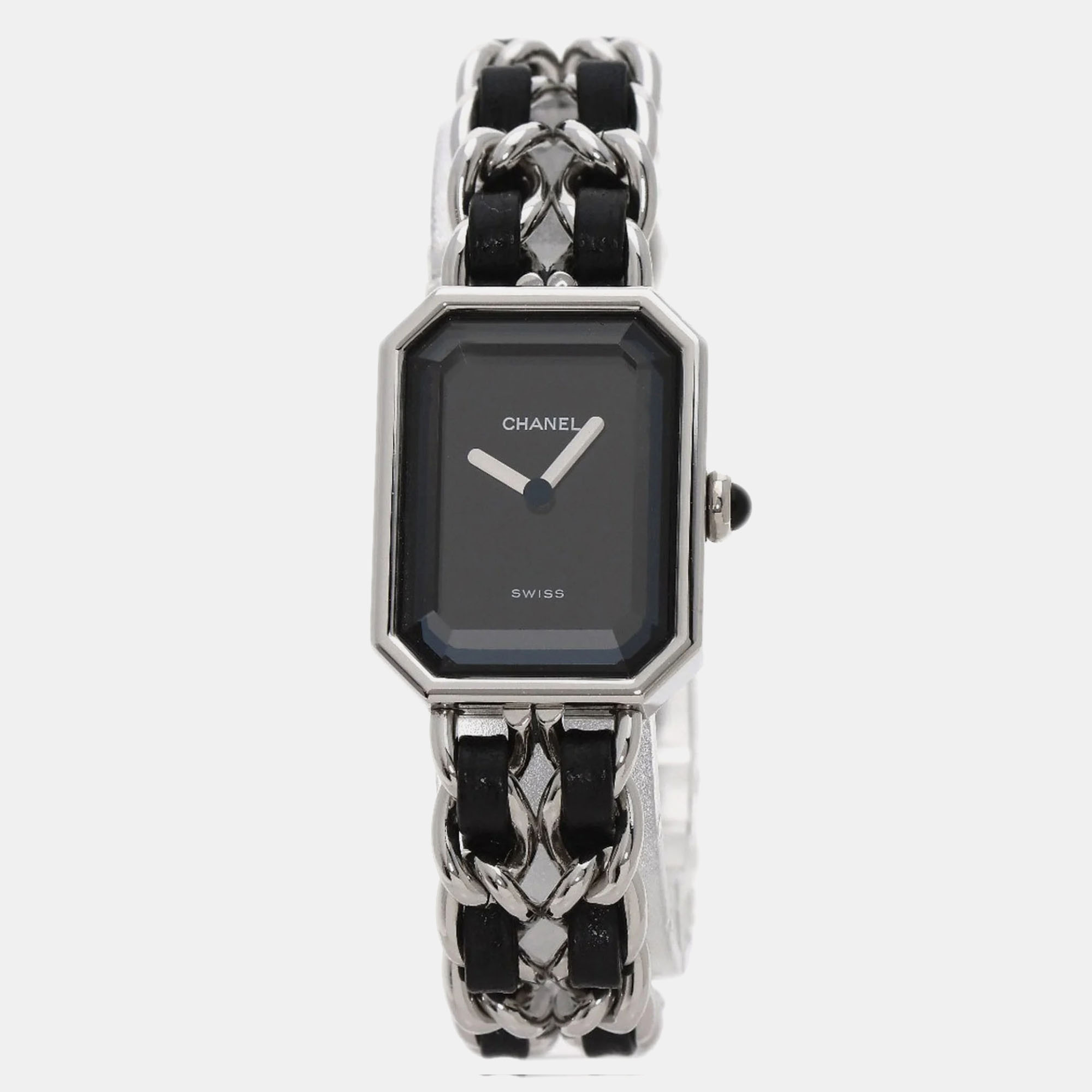 Chanel black stainless steel premiere h0451 quartz women's wristwatch 39 mm