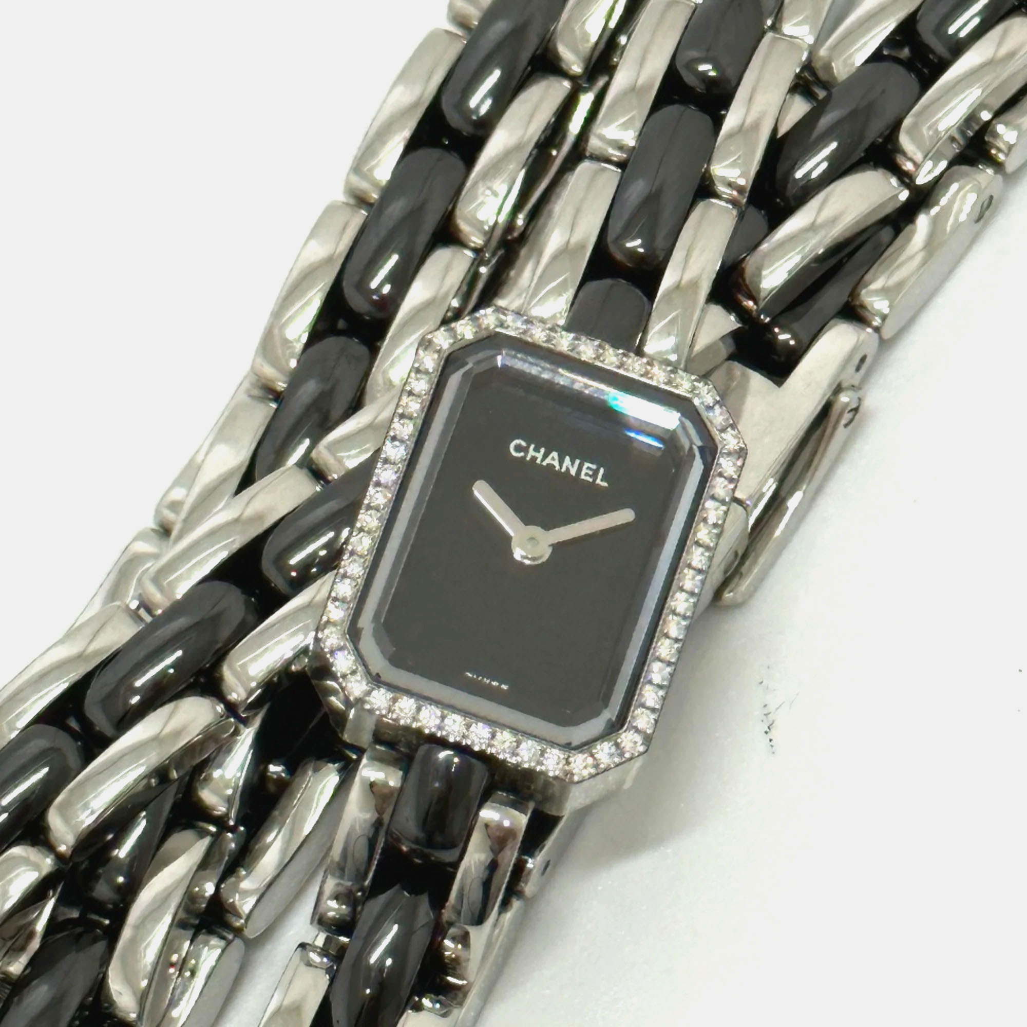 Chanel Black Stainless Steel Premiere Quartz Women's Wristwatch 15 Mm