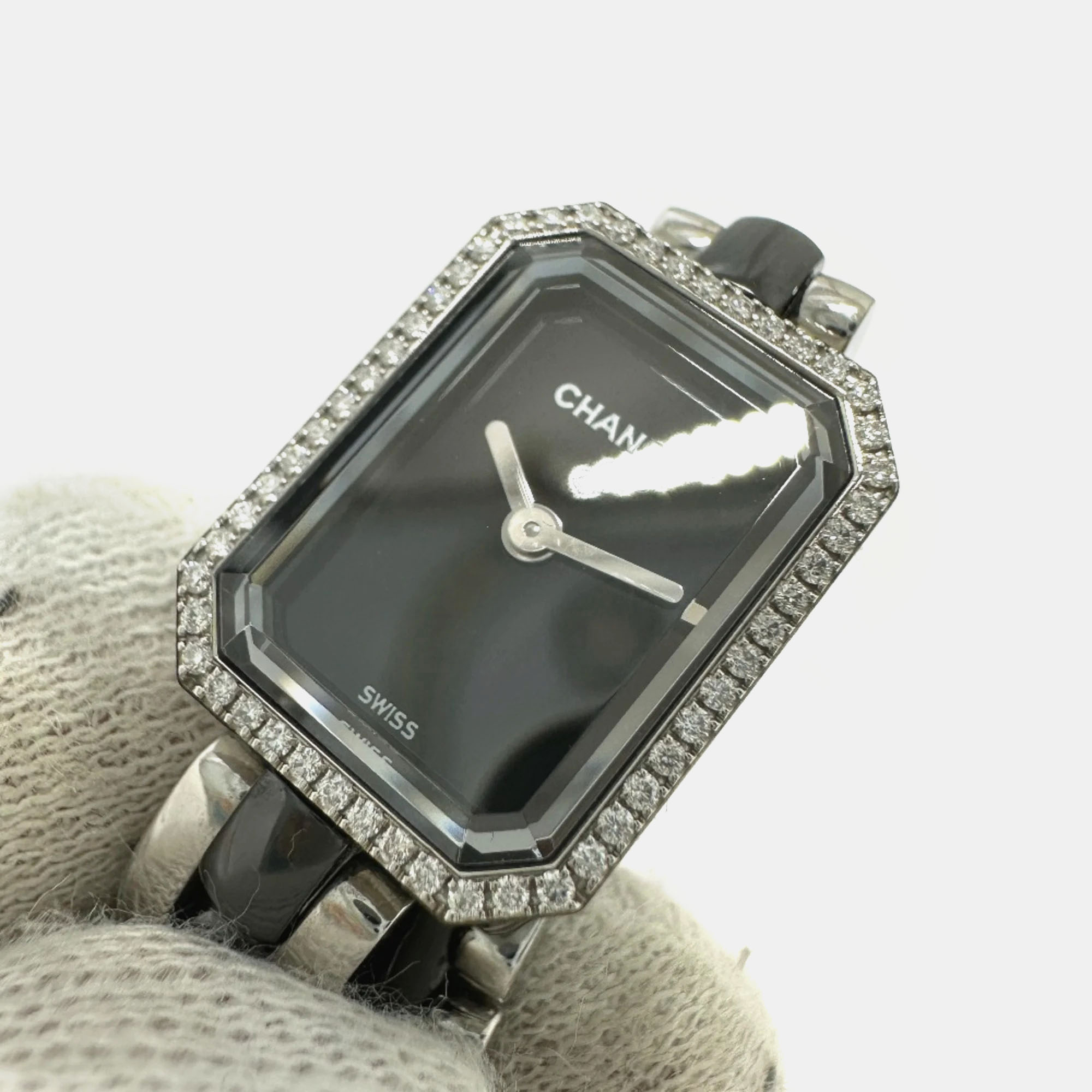 Chanel Black Stainless Steel Premiere Quartz Women's Wristwatch 15 Mm