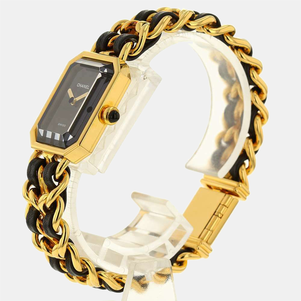 Chanel Black Yellow Gold Plated Stainless Steel Premiere H0001 Quartz Women's Wristwatch 20 MM
Chanel Black Yellow Gold Plated Stainless Steel Premiere H0001 Quartz Women's Wristwatch 20 MM