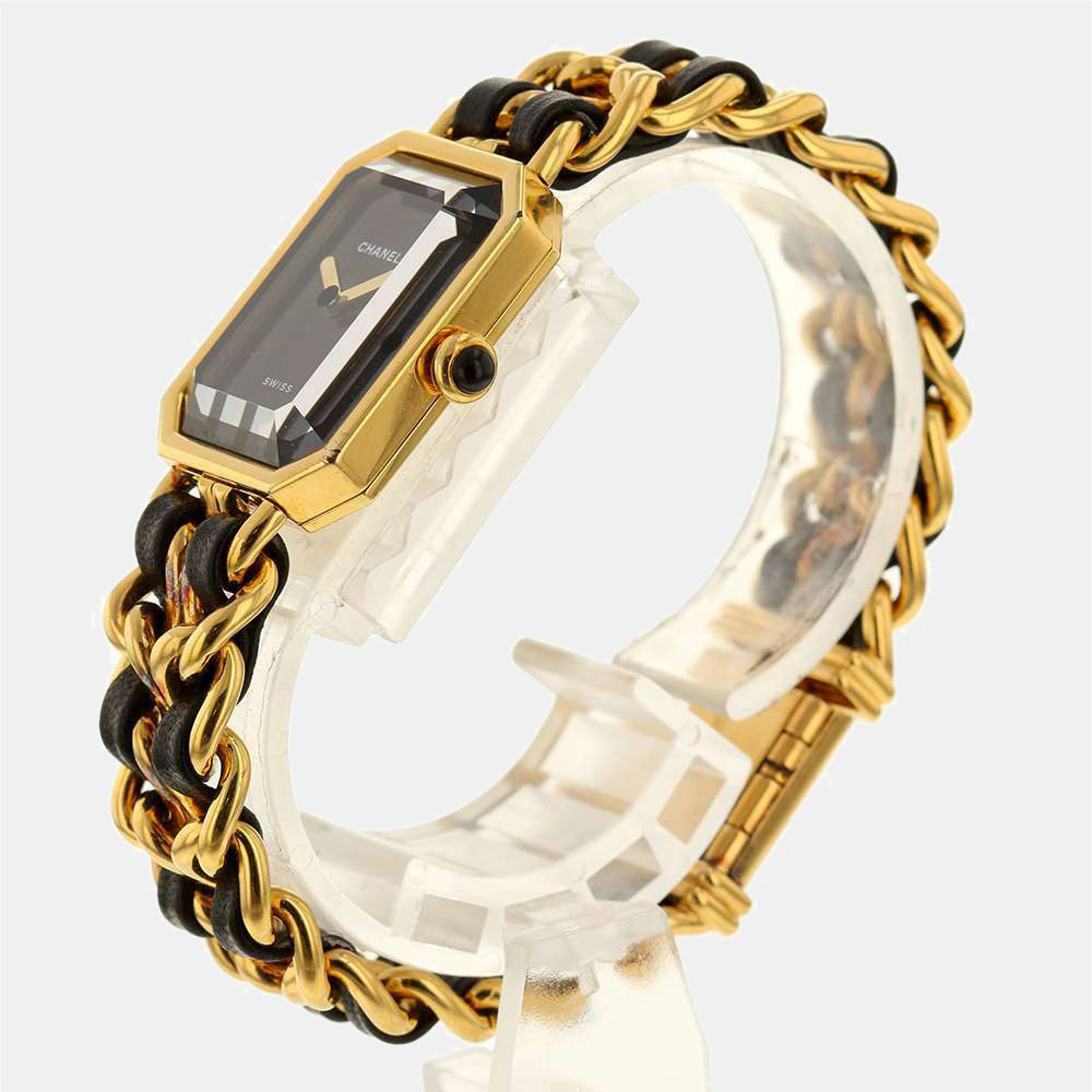 Chanel Black Yellow Gold Plated Stainless Steel Premiere H0001 Quartz Women's Wristwatch 20 MM
Chanel Black Yellow Gold Plated Stainless Steel Premiere H0001 Quartz Women's Wristwatch 20 MM