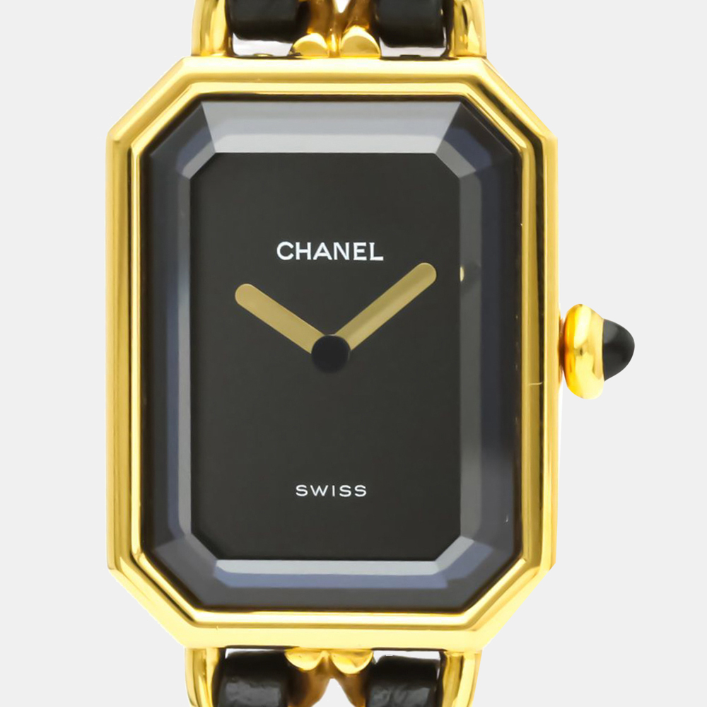 Chanel Black Yellow Gold Plated Stainless Steel Premiere H0001 Quartz Women's Wristwatch 20 mm
Chanel Black Yellow Gold Plated Stainless Steel Premiere H0001 Quartz Women's Wristwatch 20 mm
