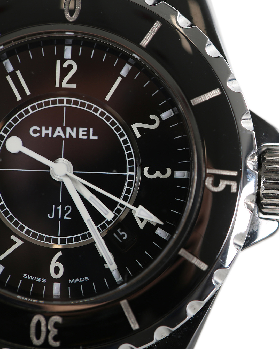 Chanel Black Ceramic J12 H0682 Quartz Women's Wristwatch 33 Mm