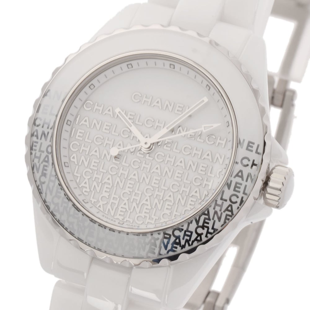Chanel White Stainless Steel And Ceramic J12 H7419 Women's Wristwatch 33 Mm