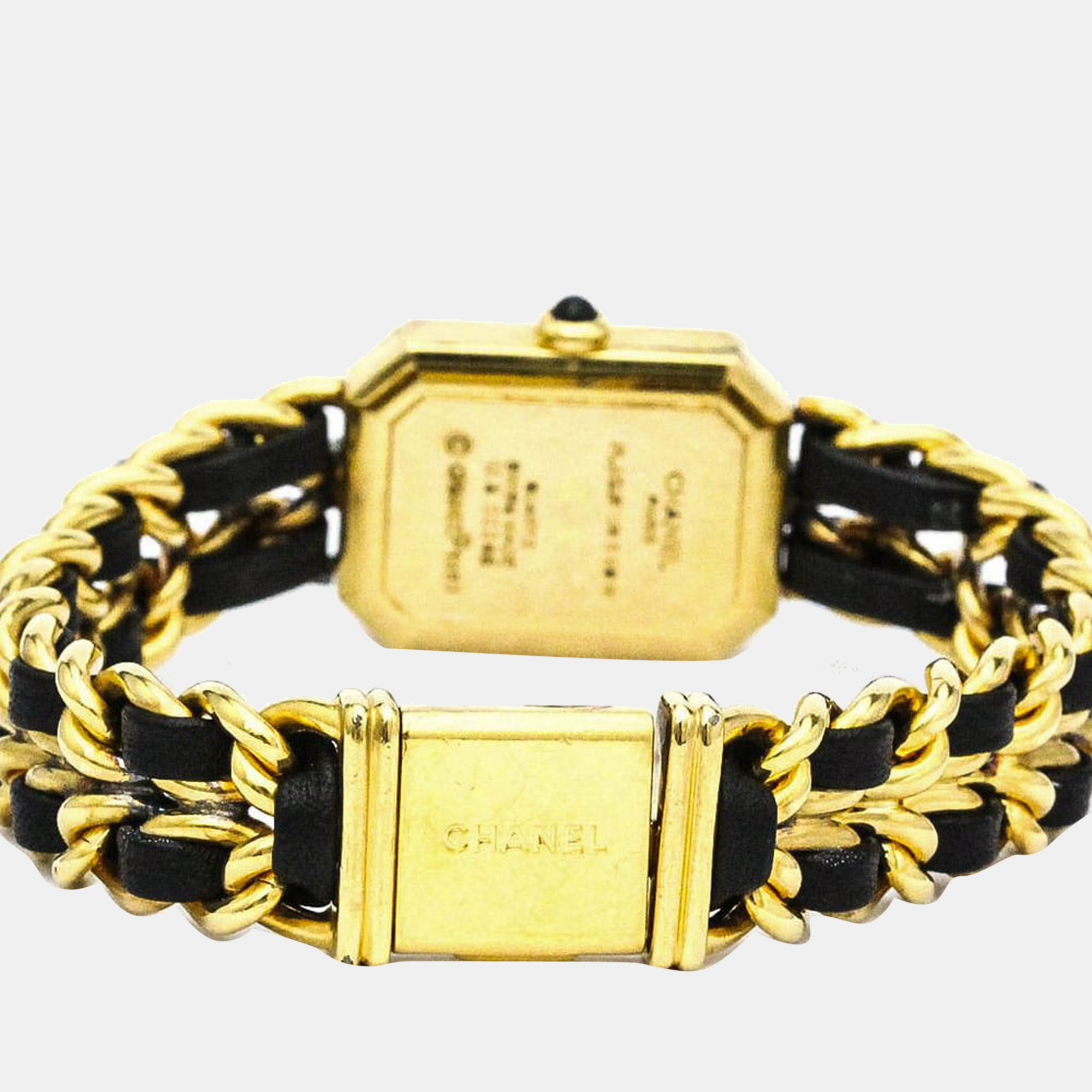 Chanel Black Yellow Gold Plated Stainless Steel Premiere H0001 Women's Wristwatch 20 Mm
