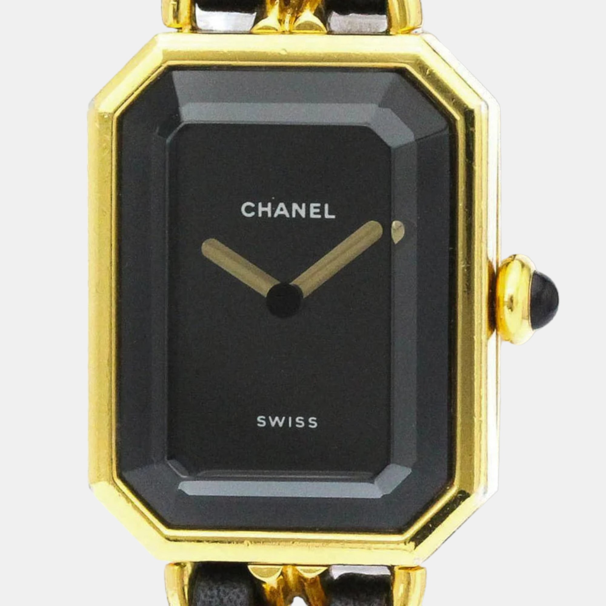 Chanel Black Yellow Gold Plated And Stainless Steel Premiere H0001 Quartz Women's Wristwatch 20 Mm