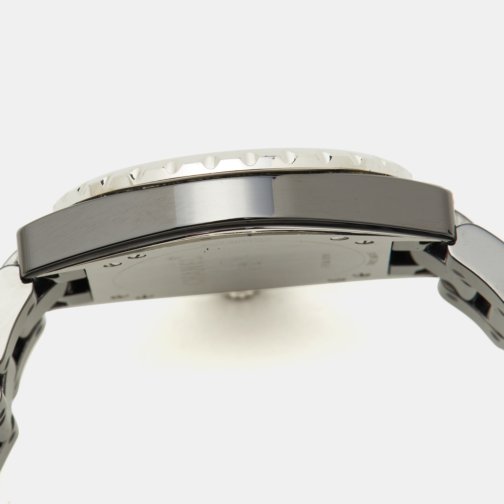 Chanel Black Ceramic Stainless Steel J12 H03836 Women's Wristwatch 36.50 Mm