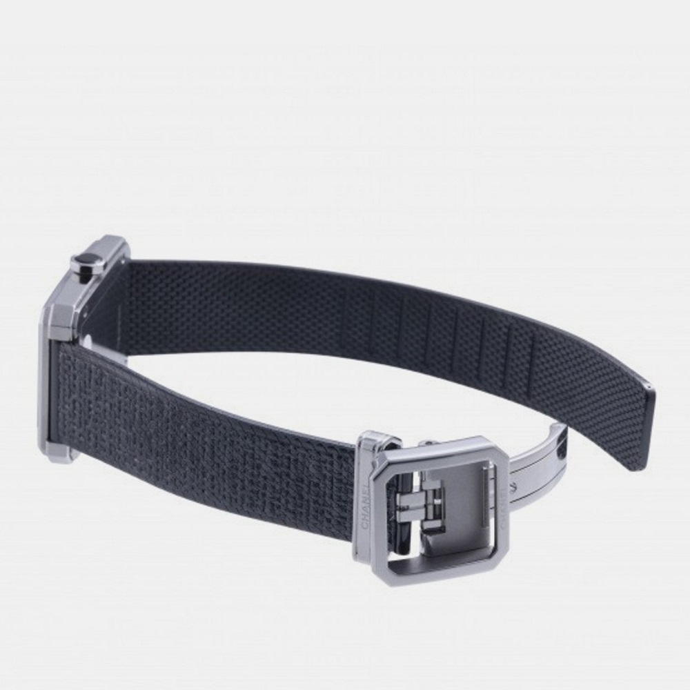 Chanel Black Stainless Steel Boy-Friend H5318 Quartz Women's Wristwatch 27 Mm