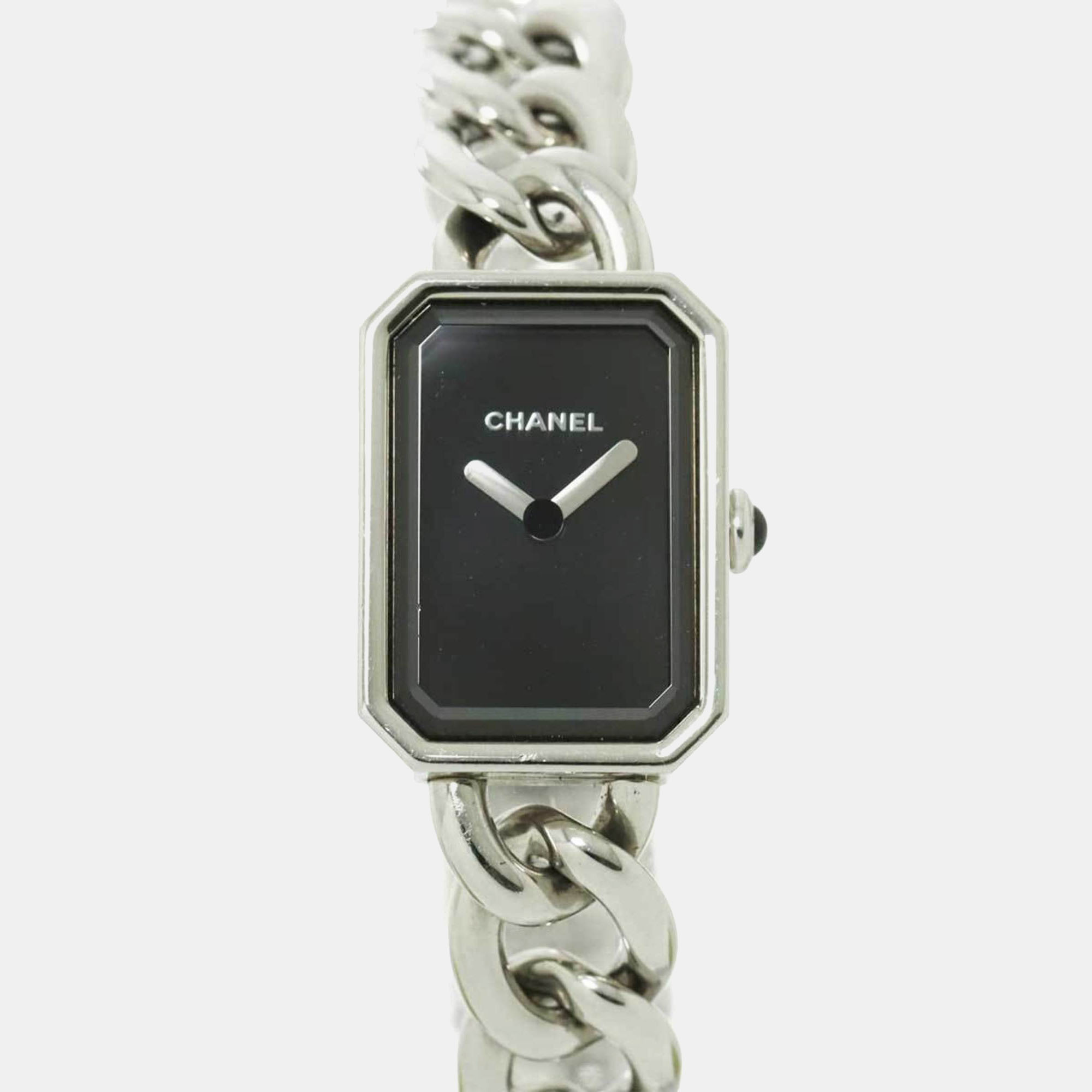 Chanel black stainless steel premiere h3248 quartz women's wristwatch 16 mm