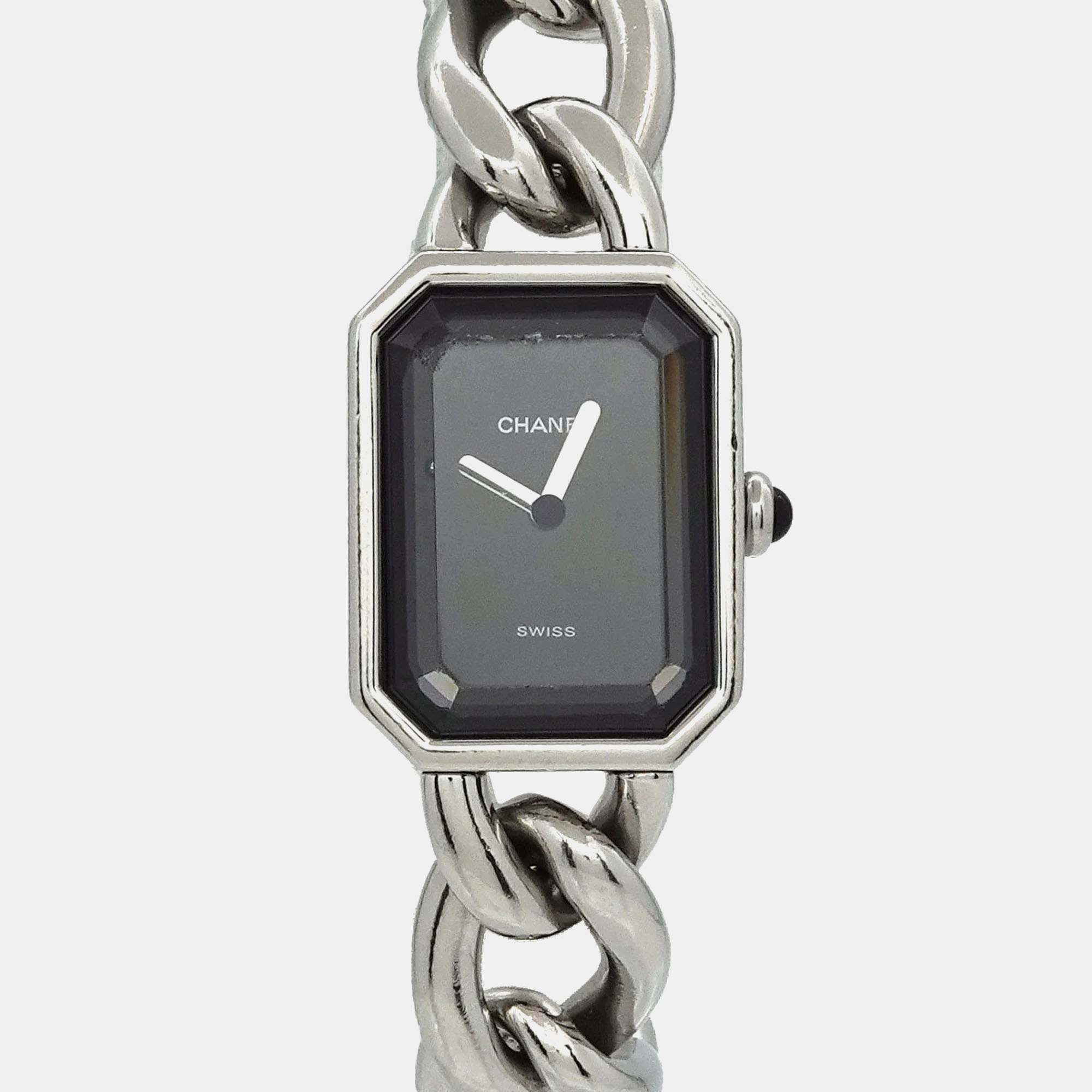 Chanel black stainless steel premiere quartz women's wristwatch 20 mm