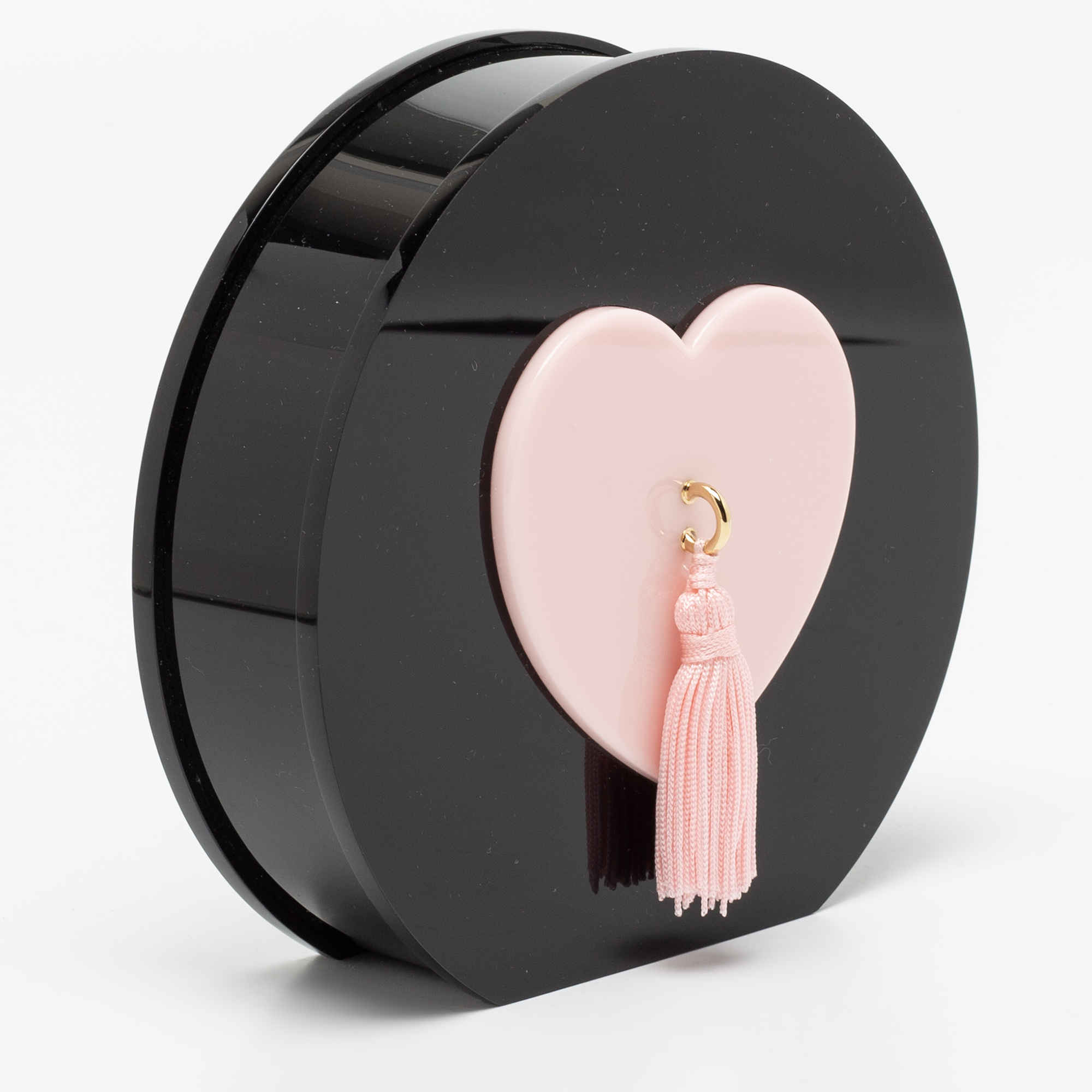 Charlotte Olympia Black/Pink Perspex Such A Tease Tassel Clutch