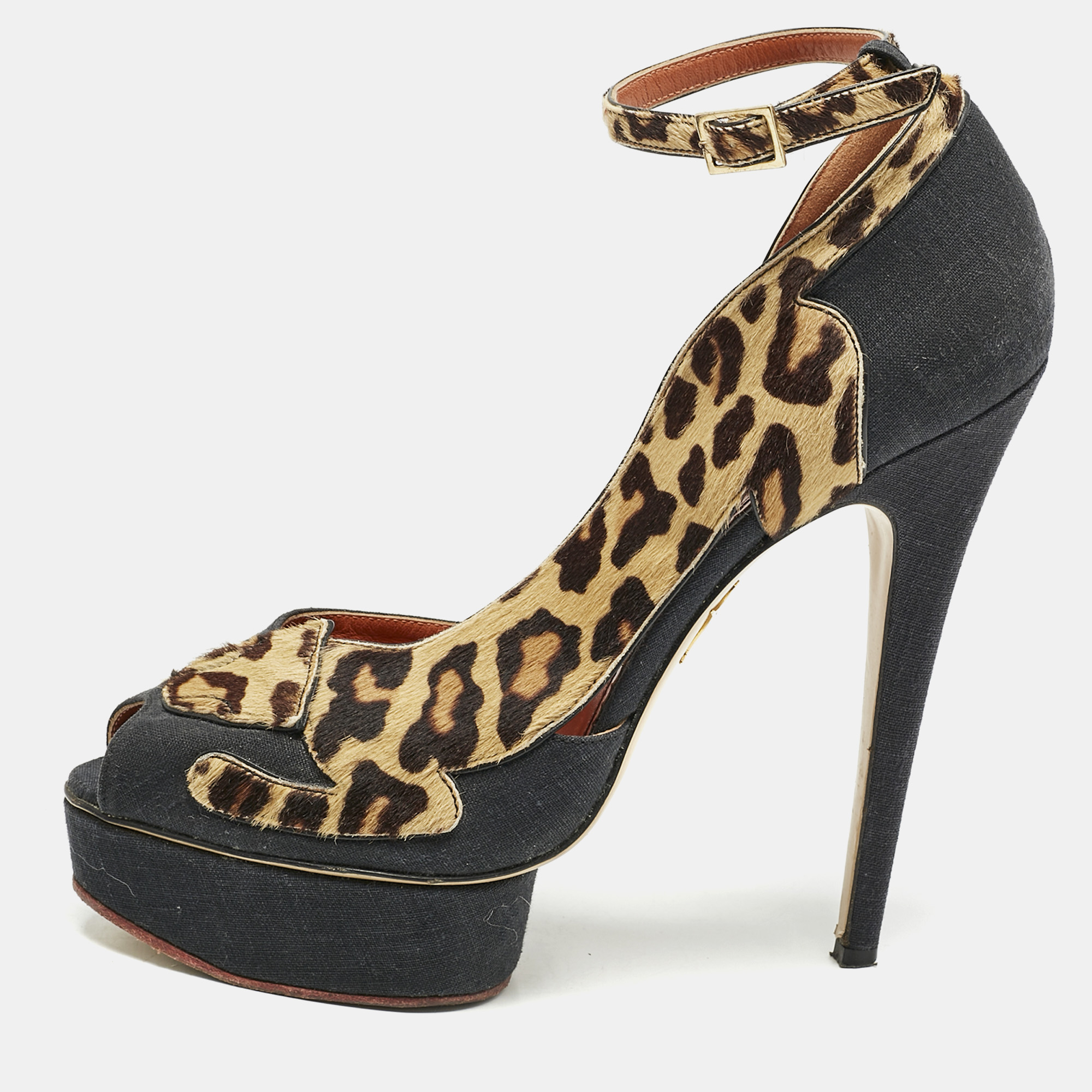 Charlotte Olympia Black/Brown Calfhair and Fabric Leopard D'orsay Pumps Size Size
Charlotte Olympia Black/Brown Calfhair and Fabric Leopard D'orsay Pumps Size Size