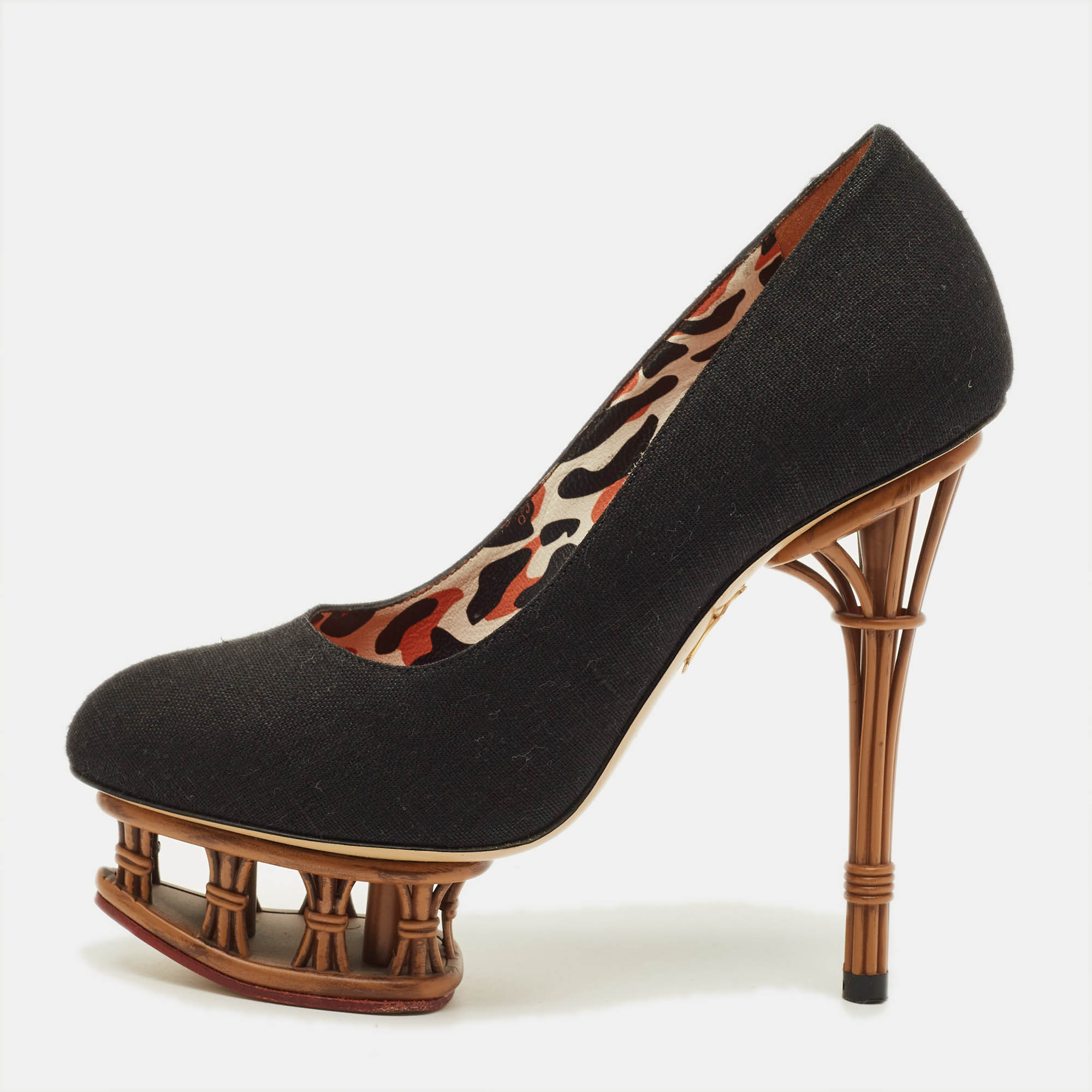 Charlotte Olympia Dolly Size Black Canvas Platform Pumps
Charlotte Olympia Dolly Size Black Canvas Platform Pumps