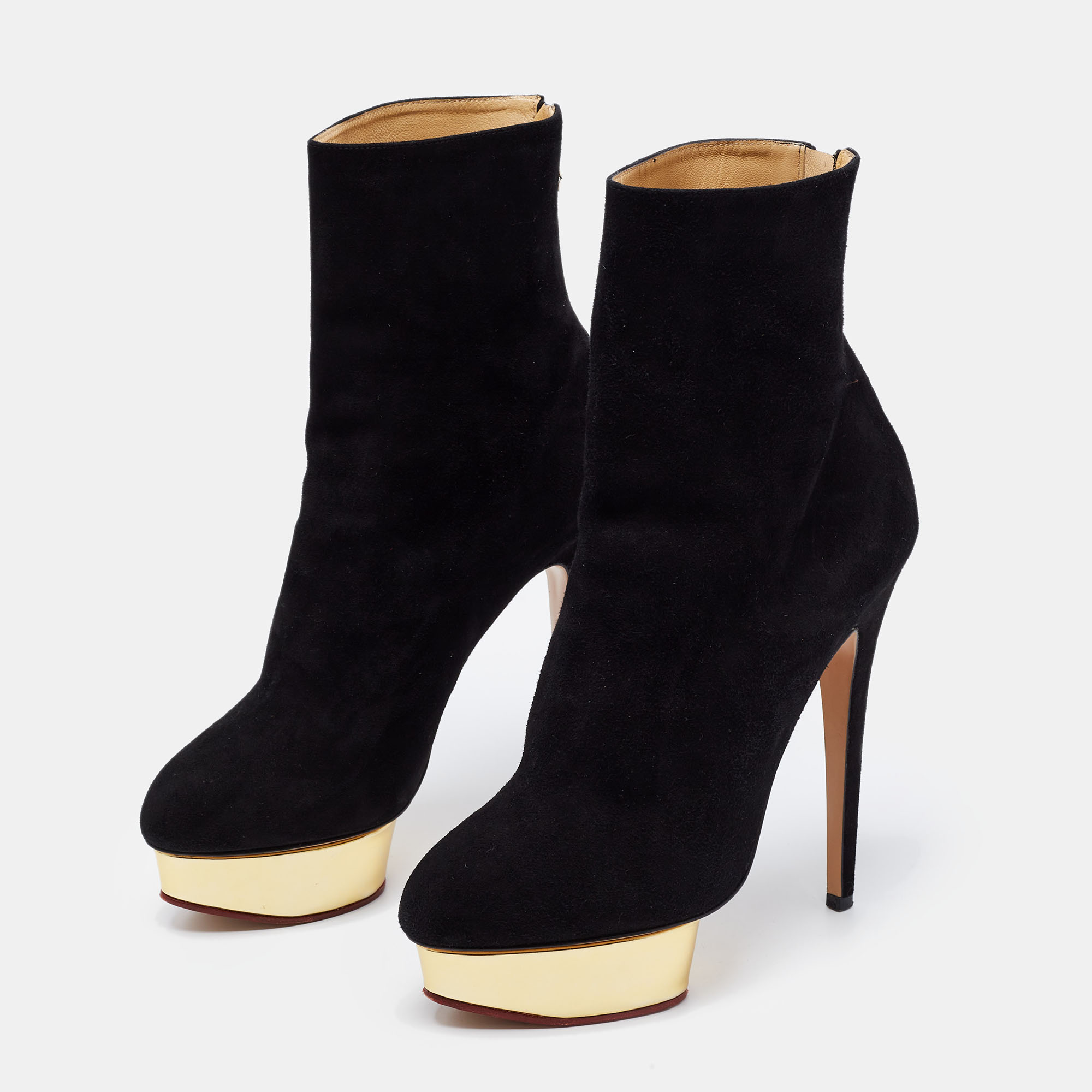 Charlotte Olympia Black Suede Platform Ankle Boots Size
Charlotte Olympia Black Suede Platform Ankle Boots Size
