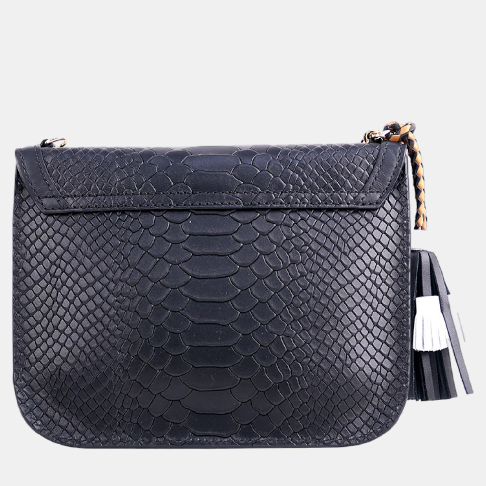 Charriol Black Leather PALAIS ROYAL Clutch Bag