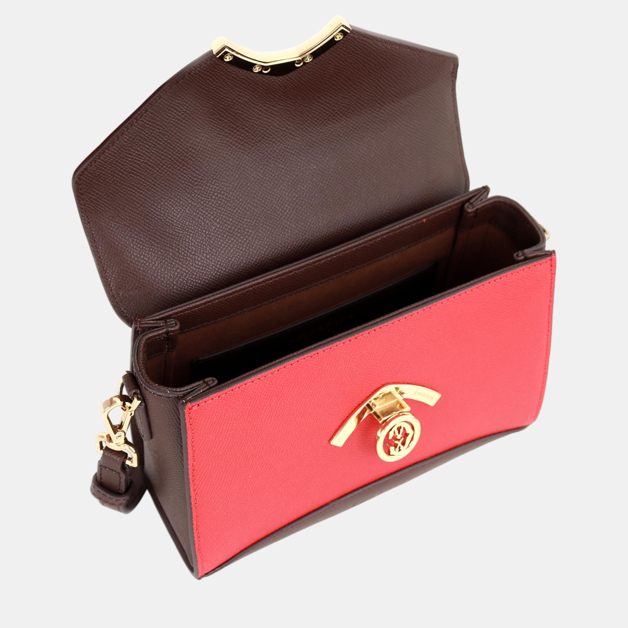 Charriol Brown/Red Leather Coralie Malia Handbag