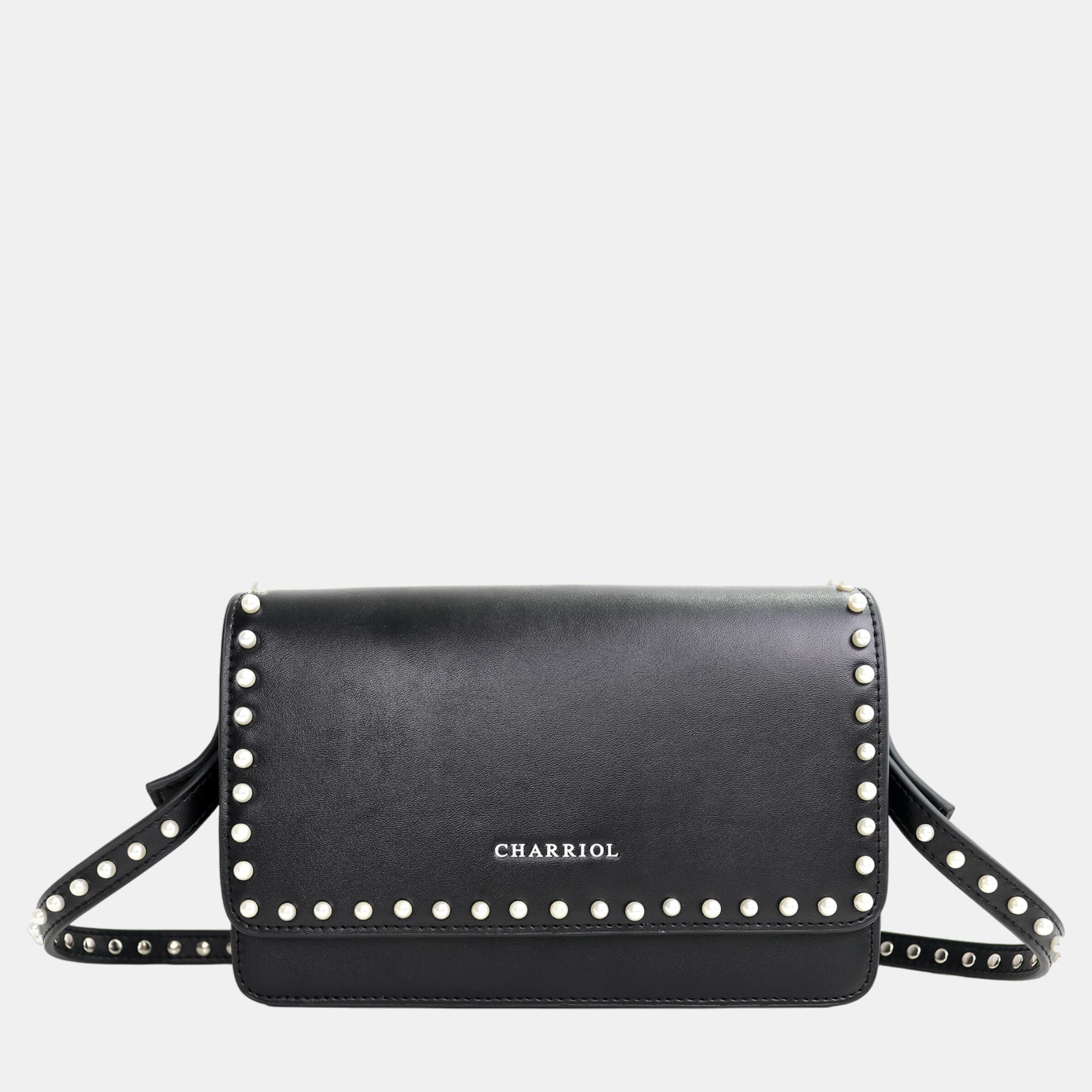 Charriol Black Leather ZenHarmony Handbag