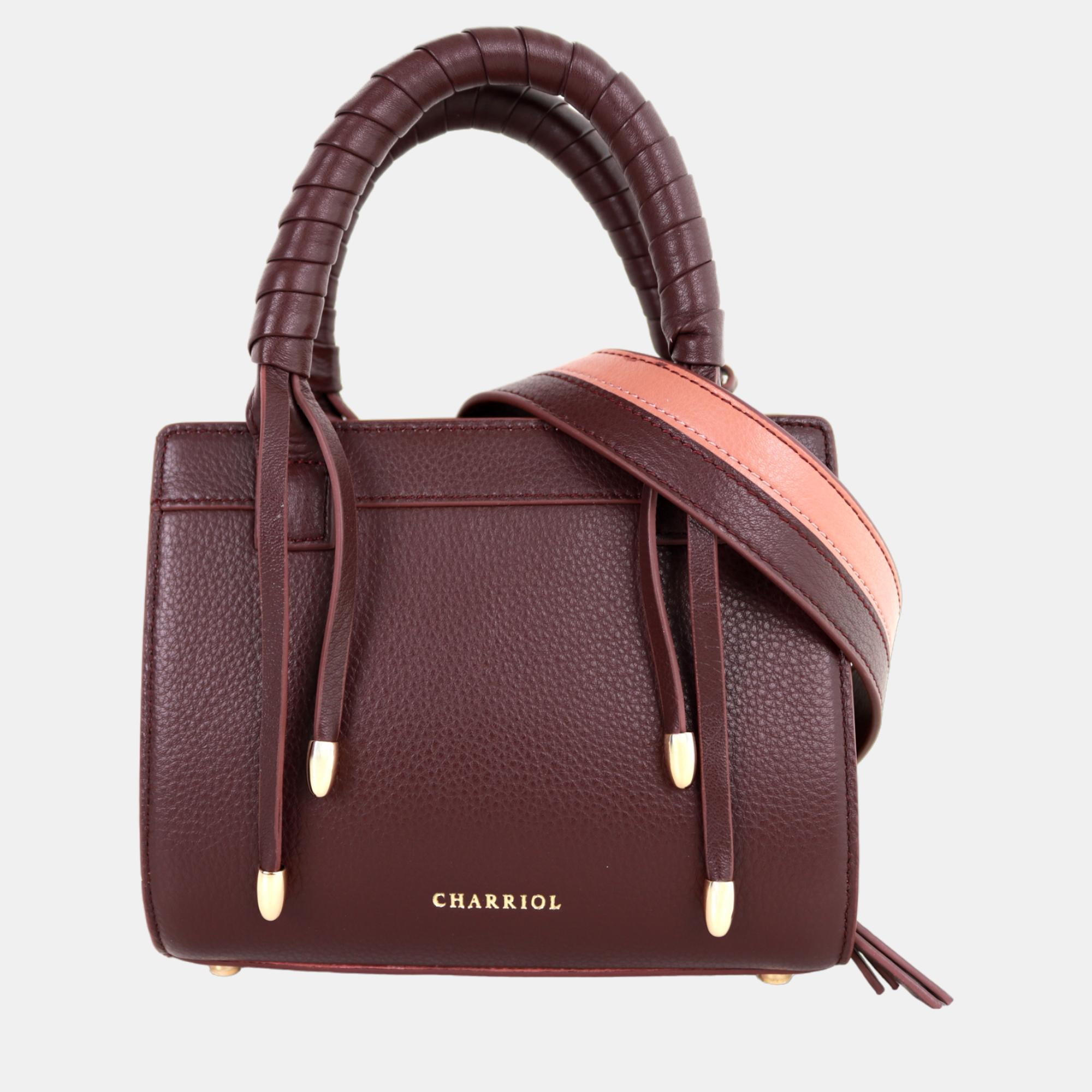 Charriol Choclate/Light Brown Leather Forever Handbag