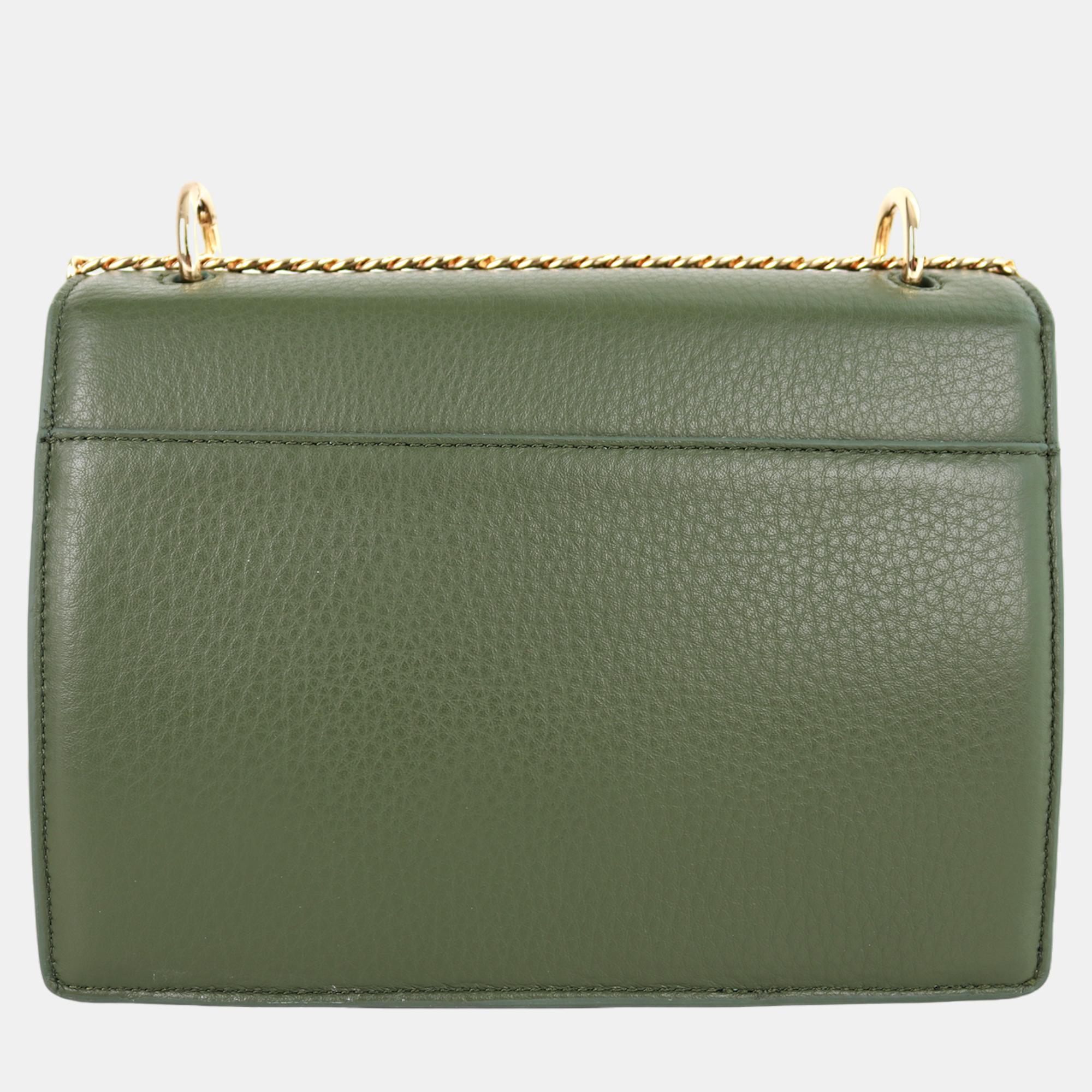Charriol Military Green Leather Forever Handbag