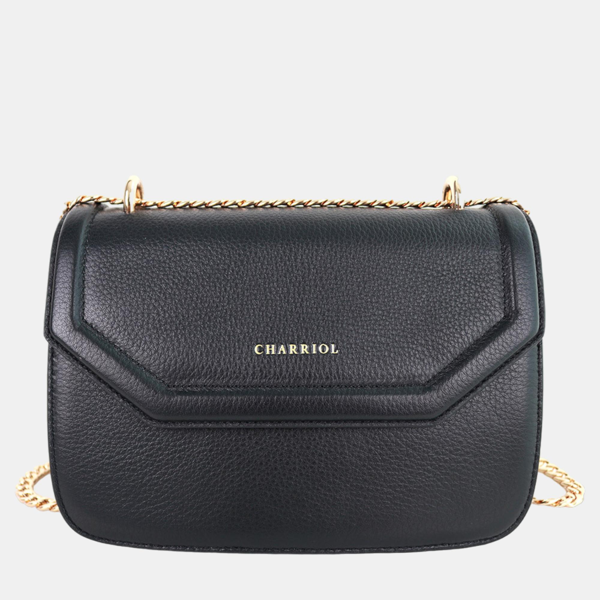 Charriol Black Leather Twilight Handbag