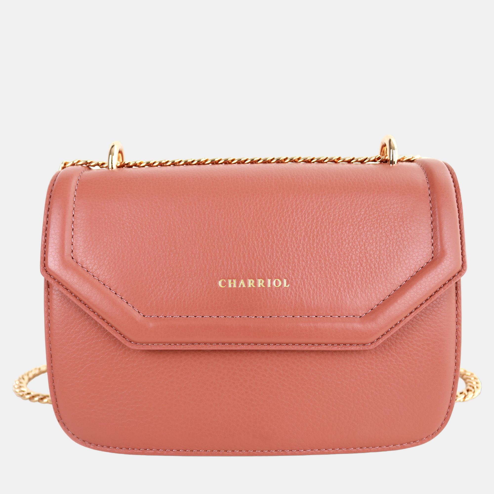 Charriol light brown  leather twilight handbag