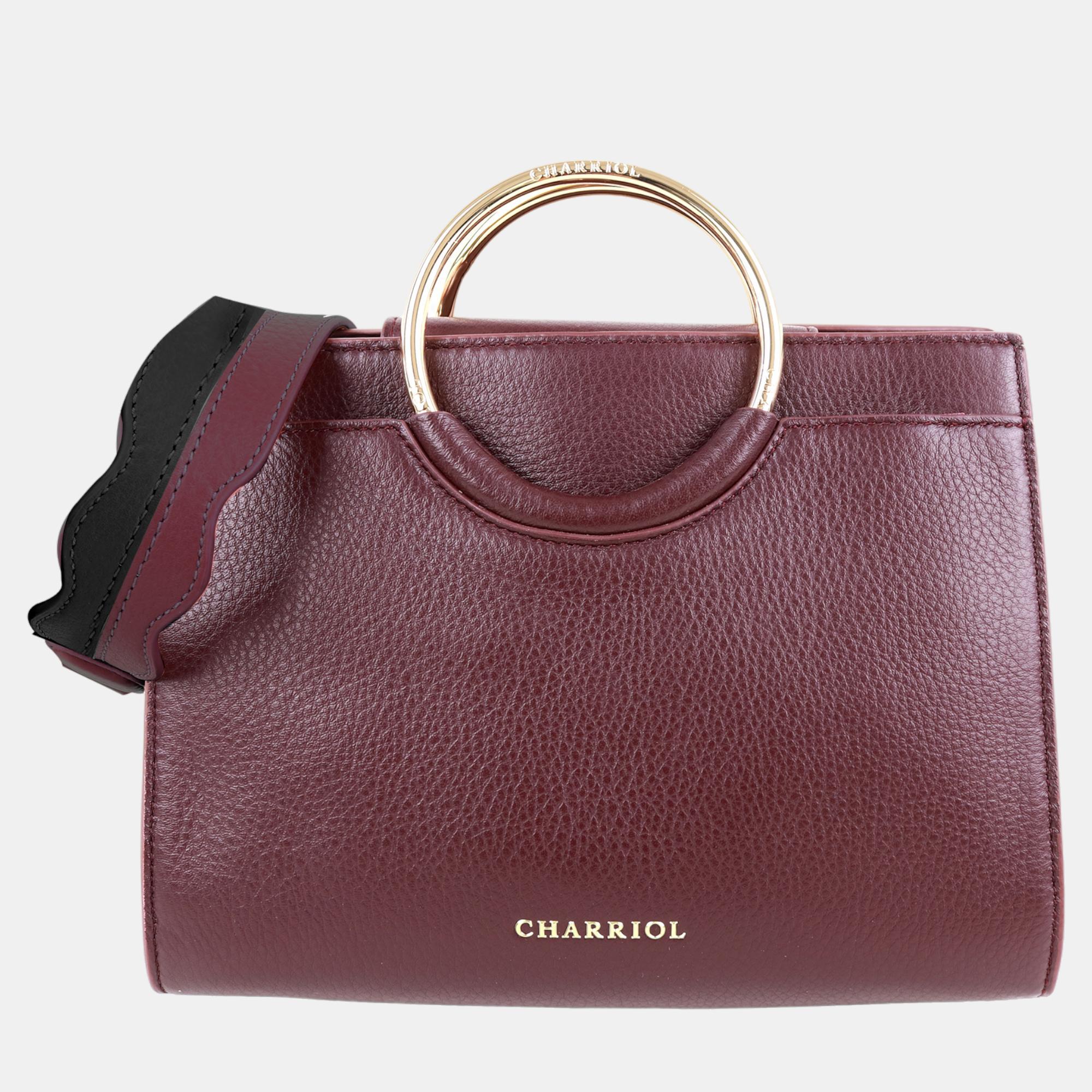 Charriol Chocolate/Off White Leather Forever Handbag
