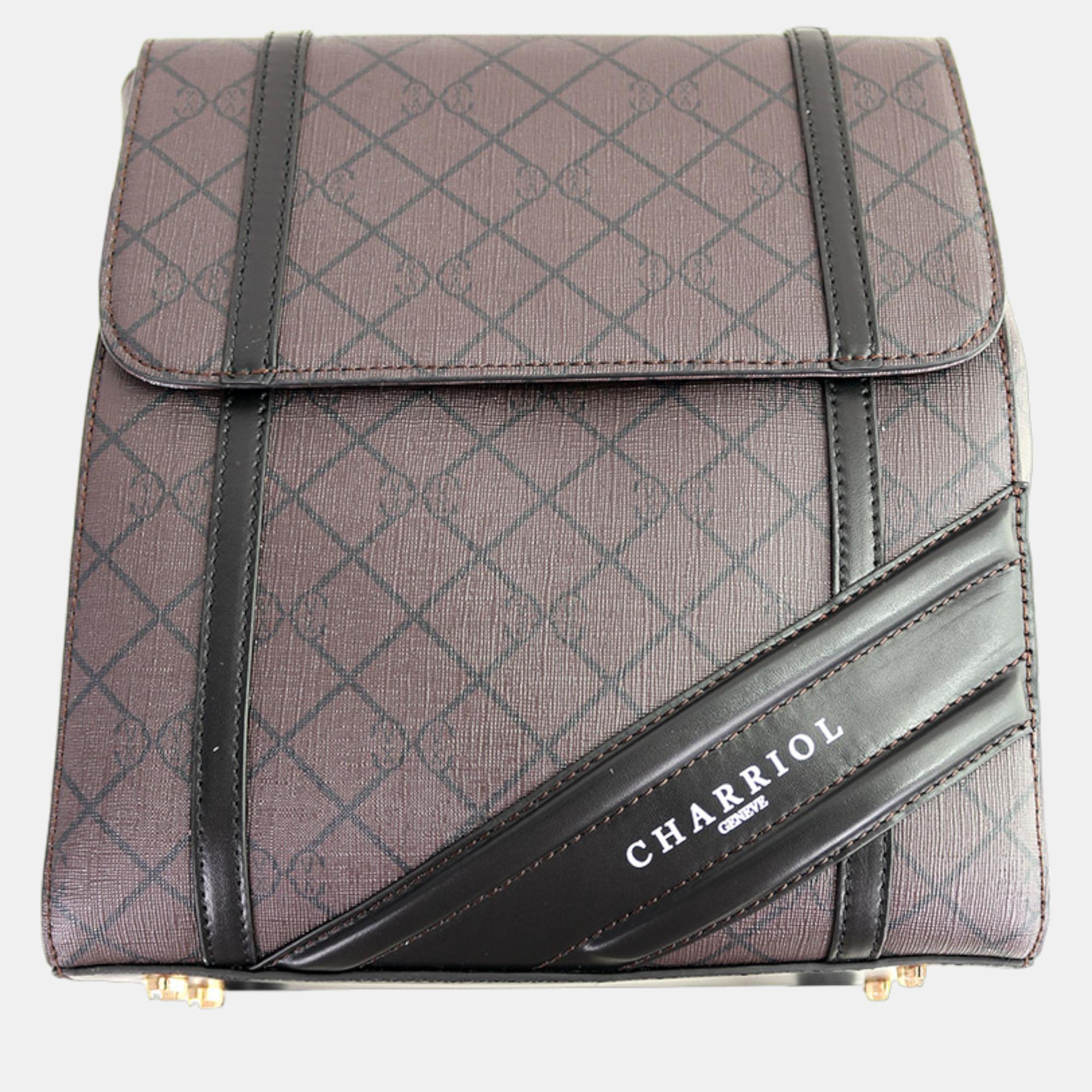 Charriol dark brown leather calypso handbag
