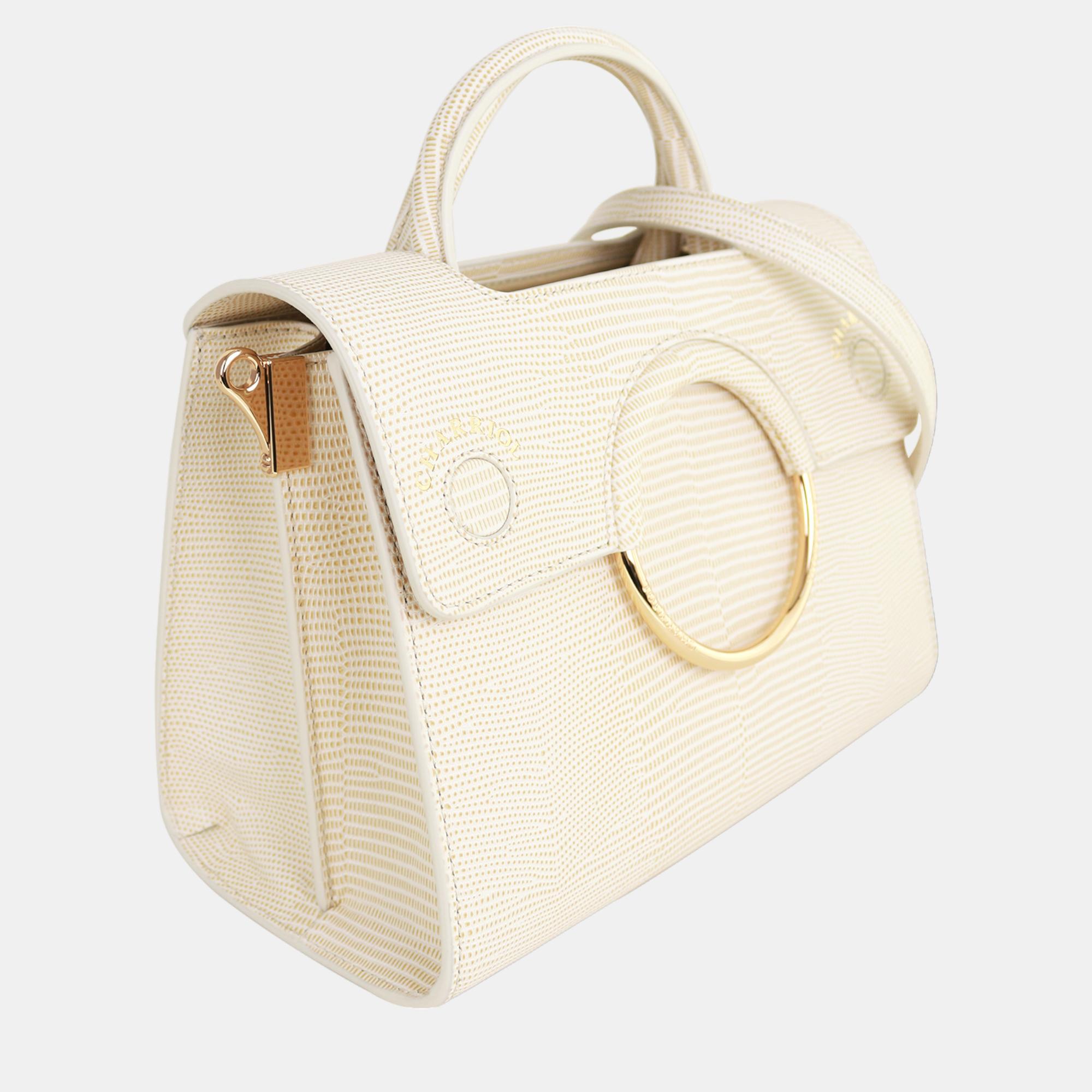 Charriol Beige Leather Chameleon Handbag