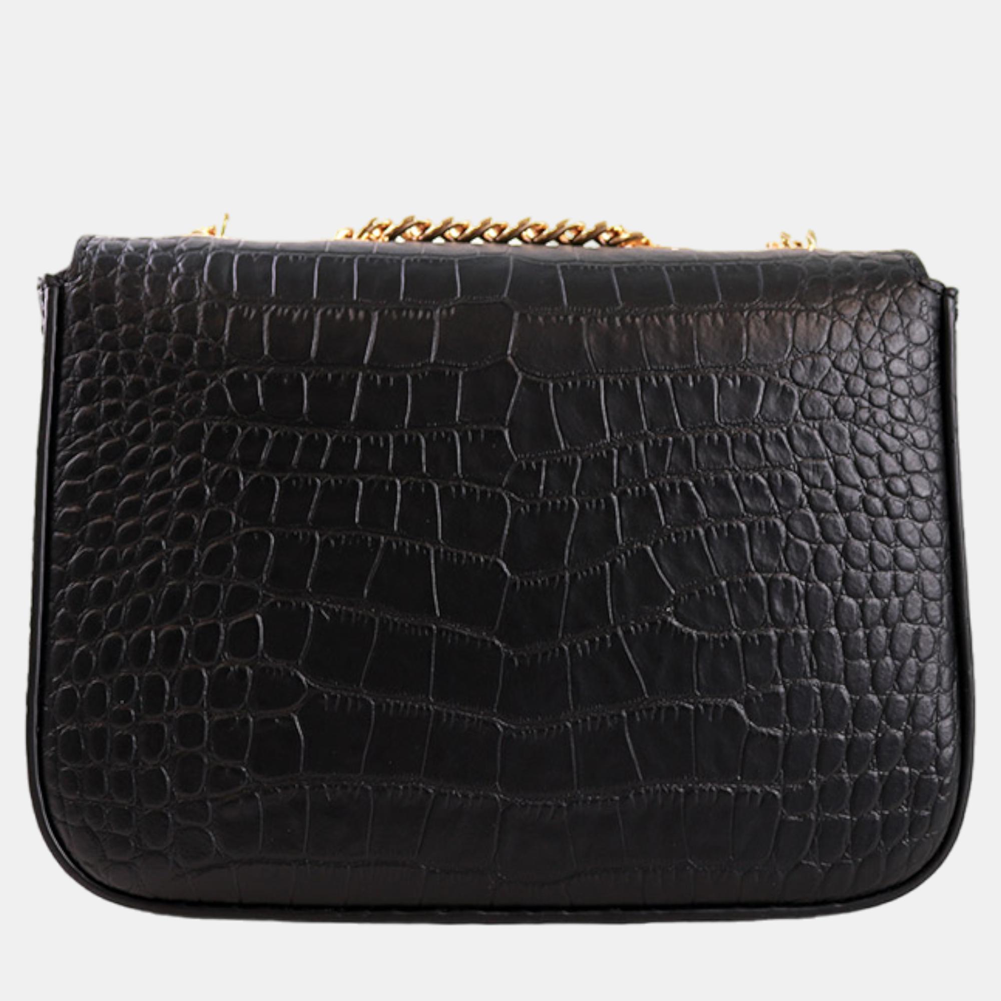 Charriol Black  Leather LaetitiaClassic Handbag