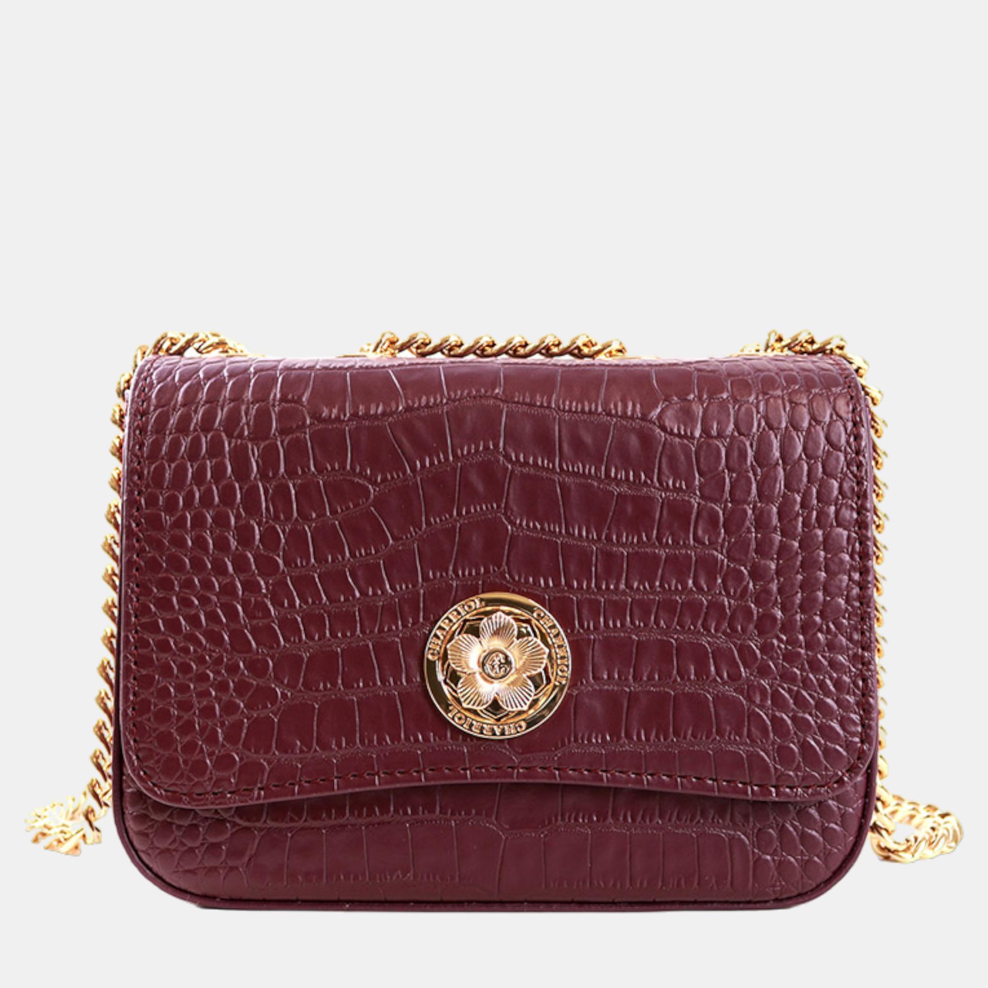 Charriol bordeaux leather laetitiaclassic handbag