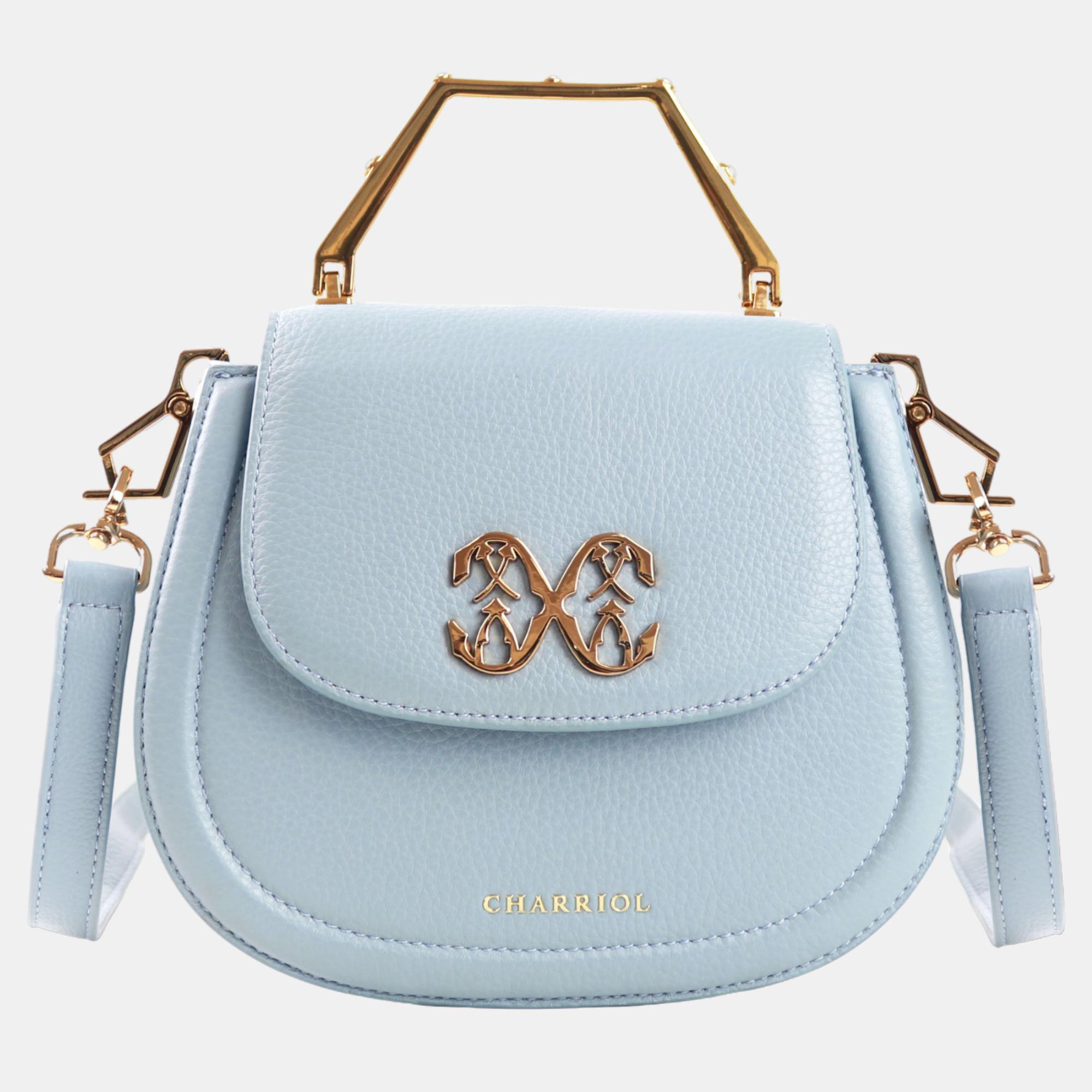 Charriol Light Blue Leather MARIE OLGA Handbag