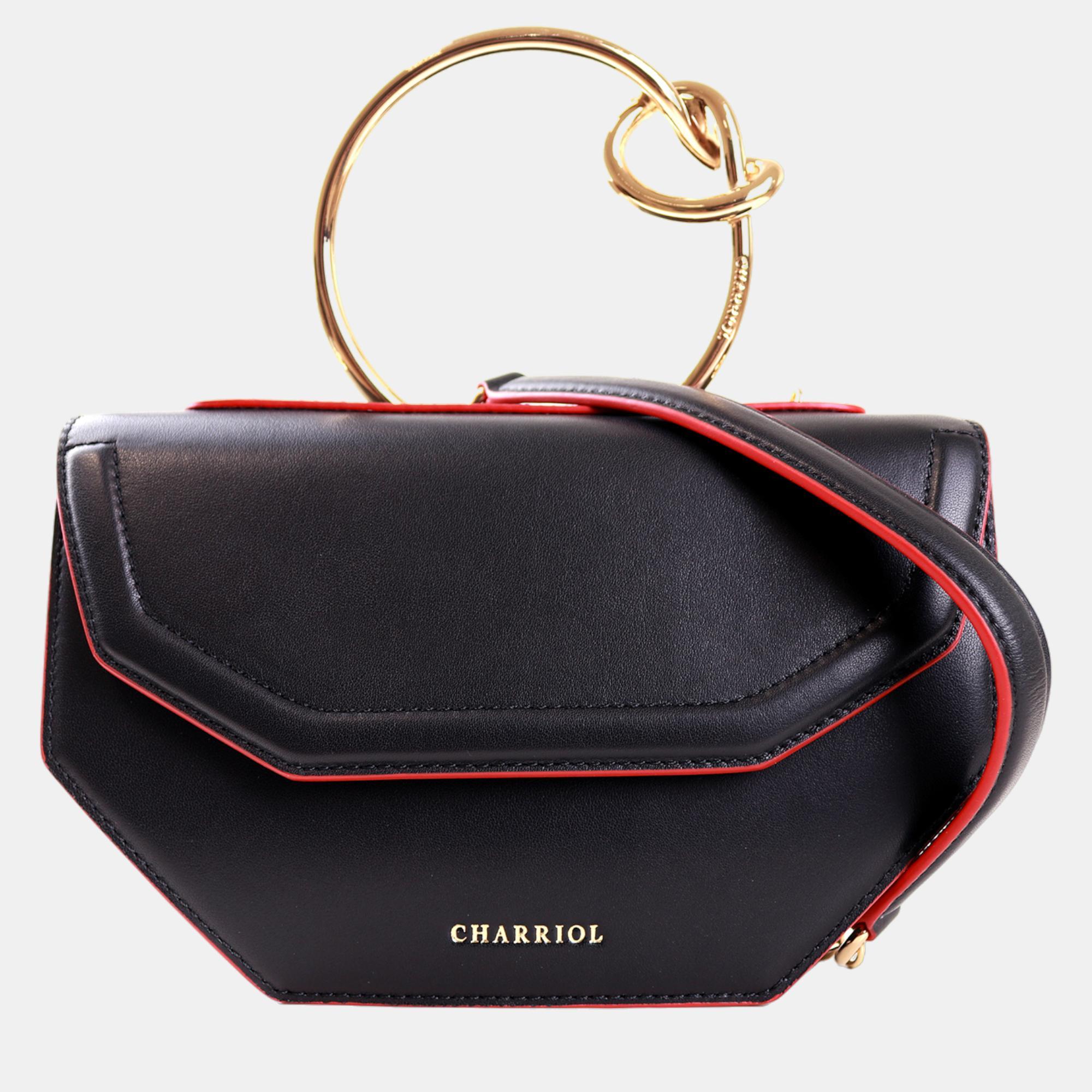 Charriol black leather zenitude handbag