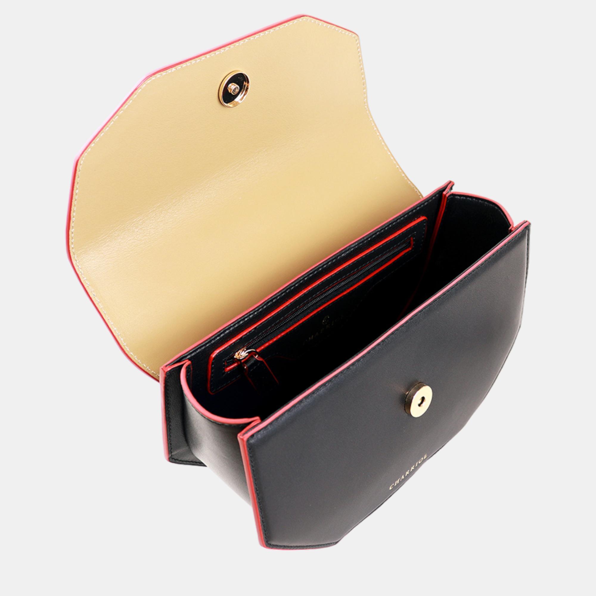 Charriol Black/Yellow Leather ZENITUDE Handbag