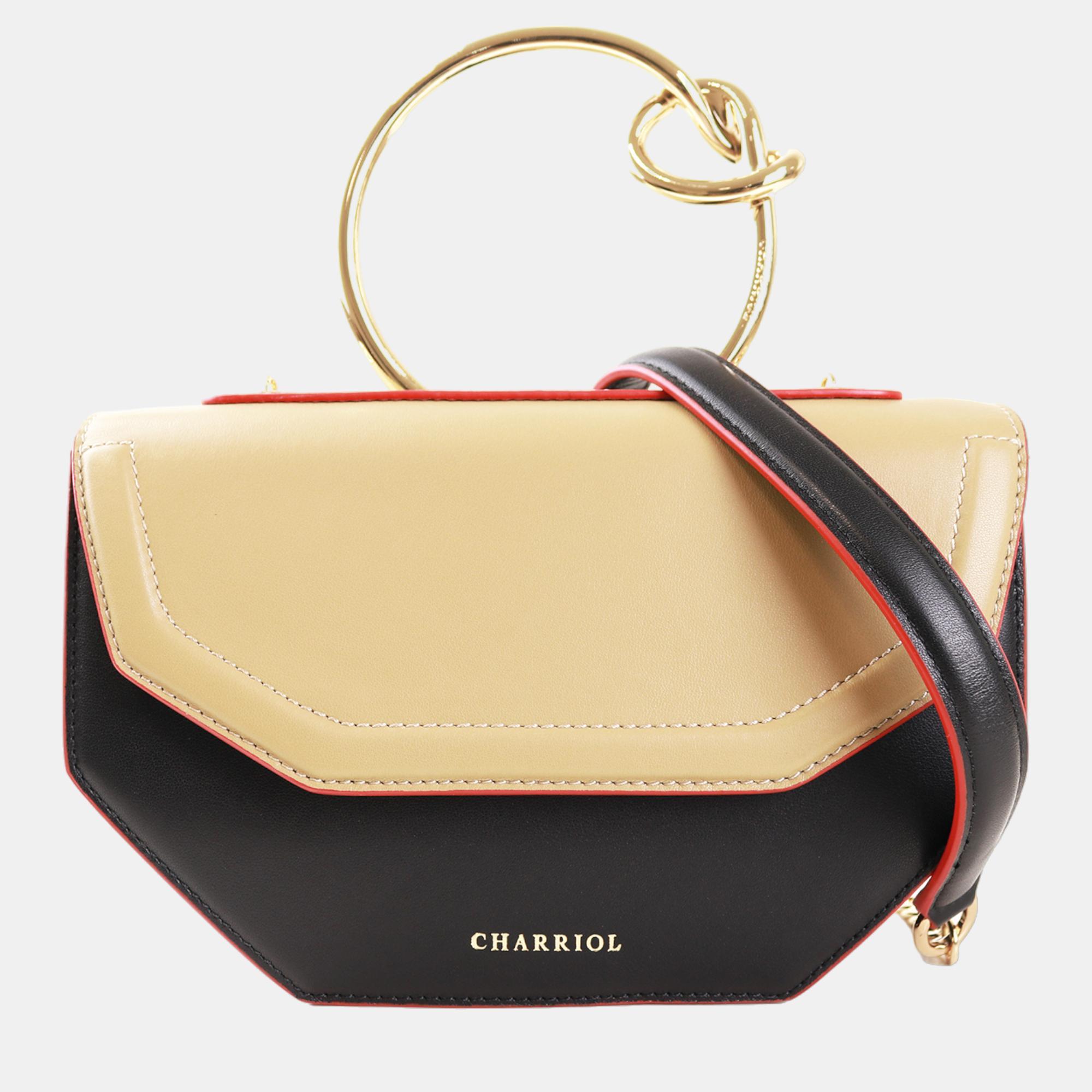 Charriol Black/Yellow Leather ZENITUDE Handbag