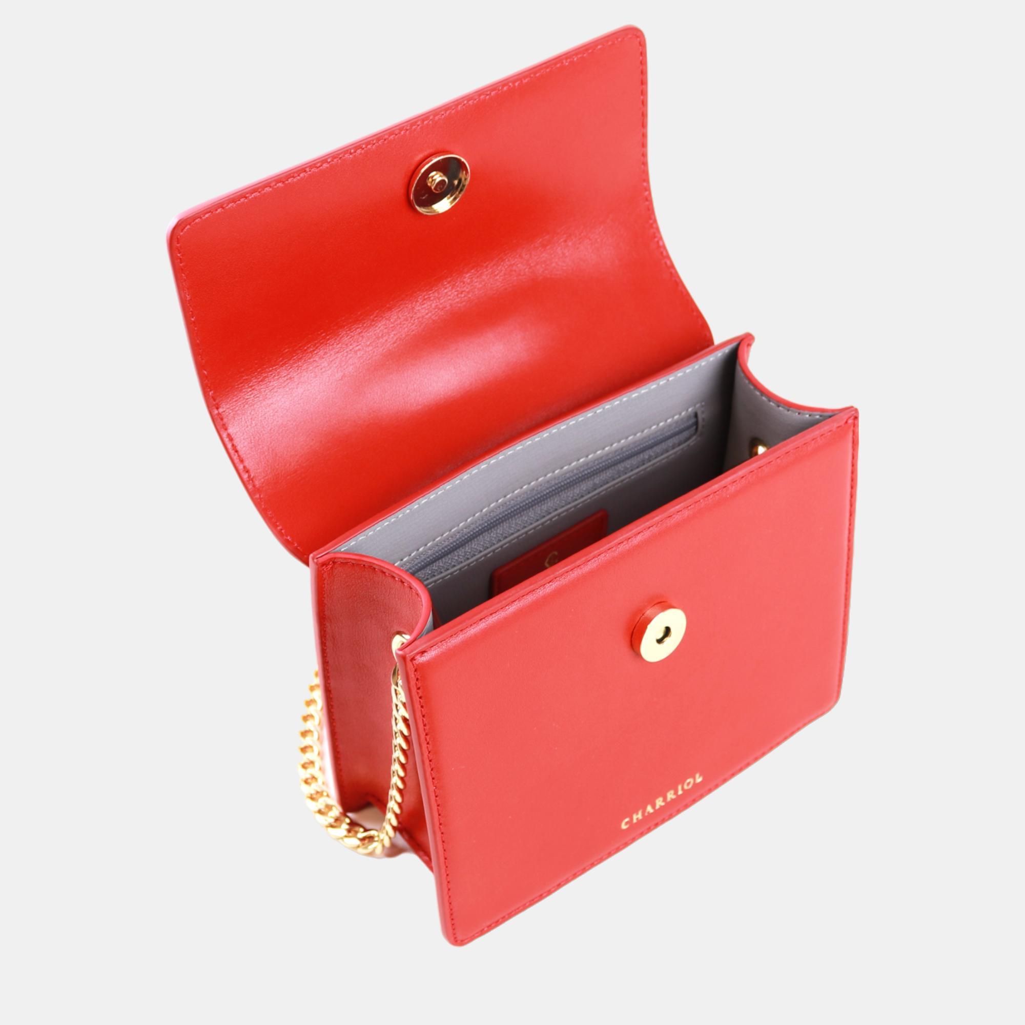 Charriol Red Leather ZENITUDE Handbag