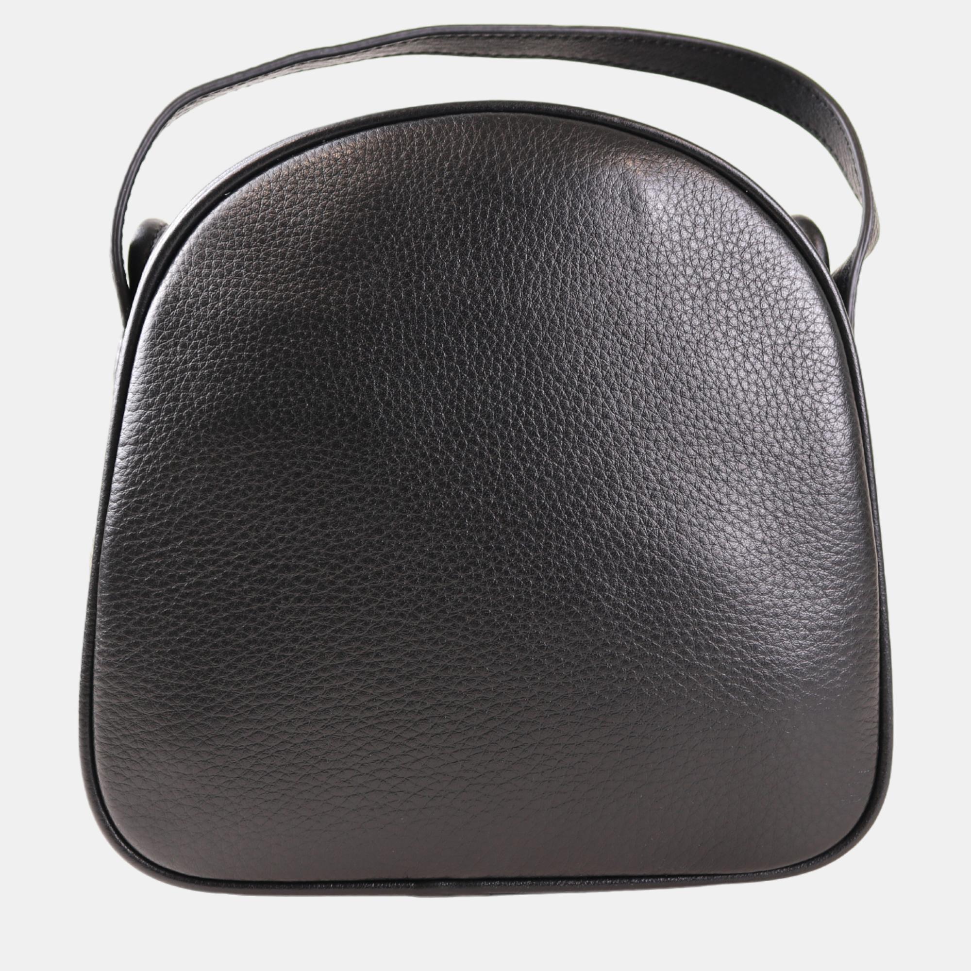 Charriol Black Leather Conic Handbag