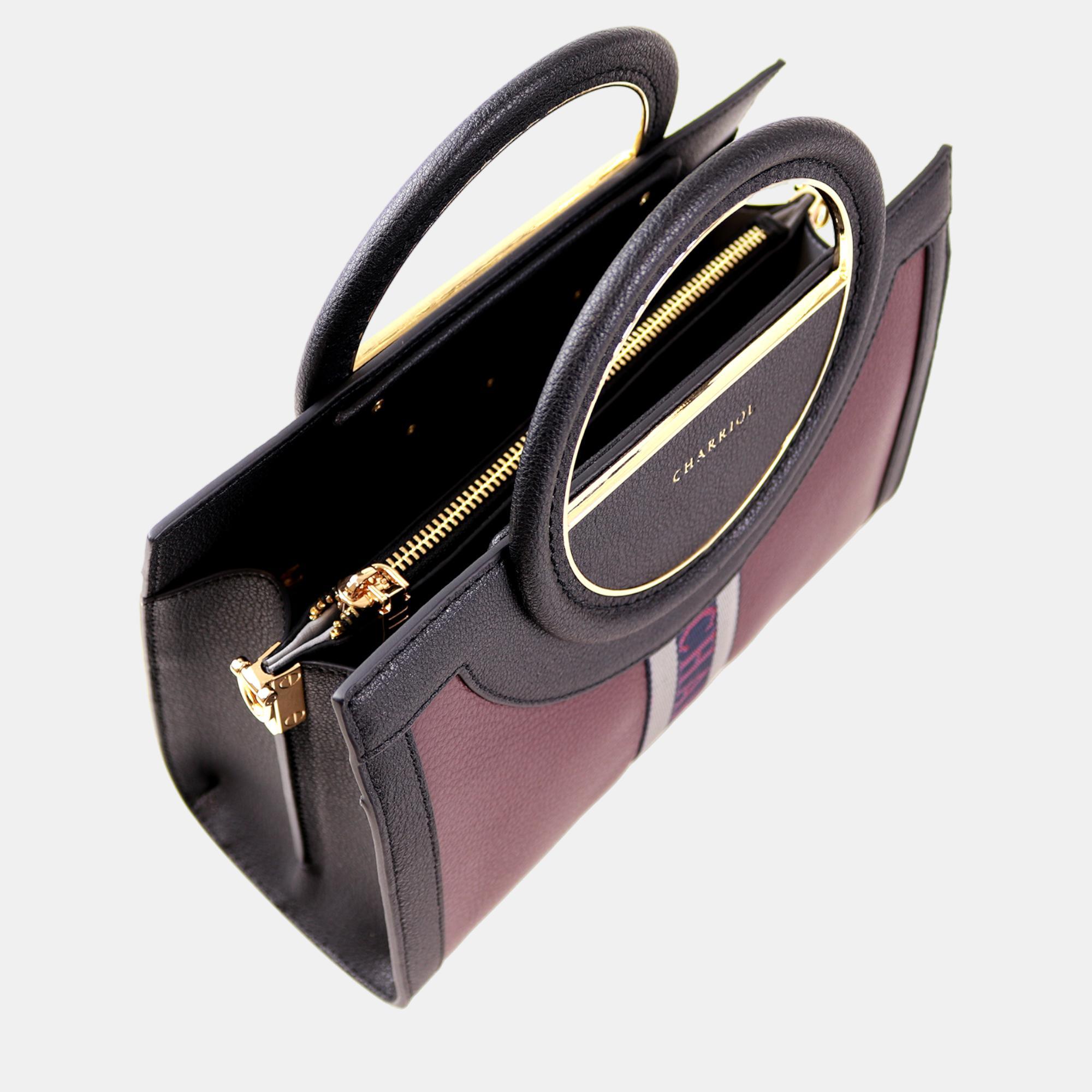 Charriol Black  Leather Deauville Handbag