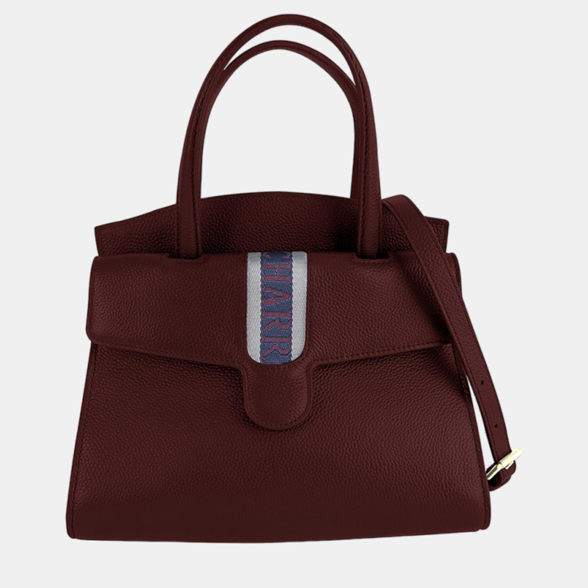 Charriol bordeaux leather deauville handbag