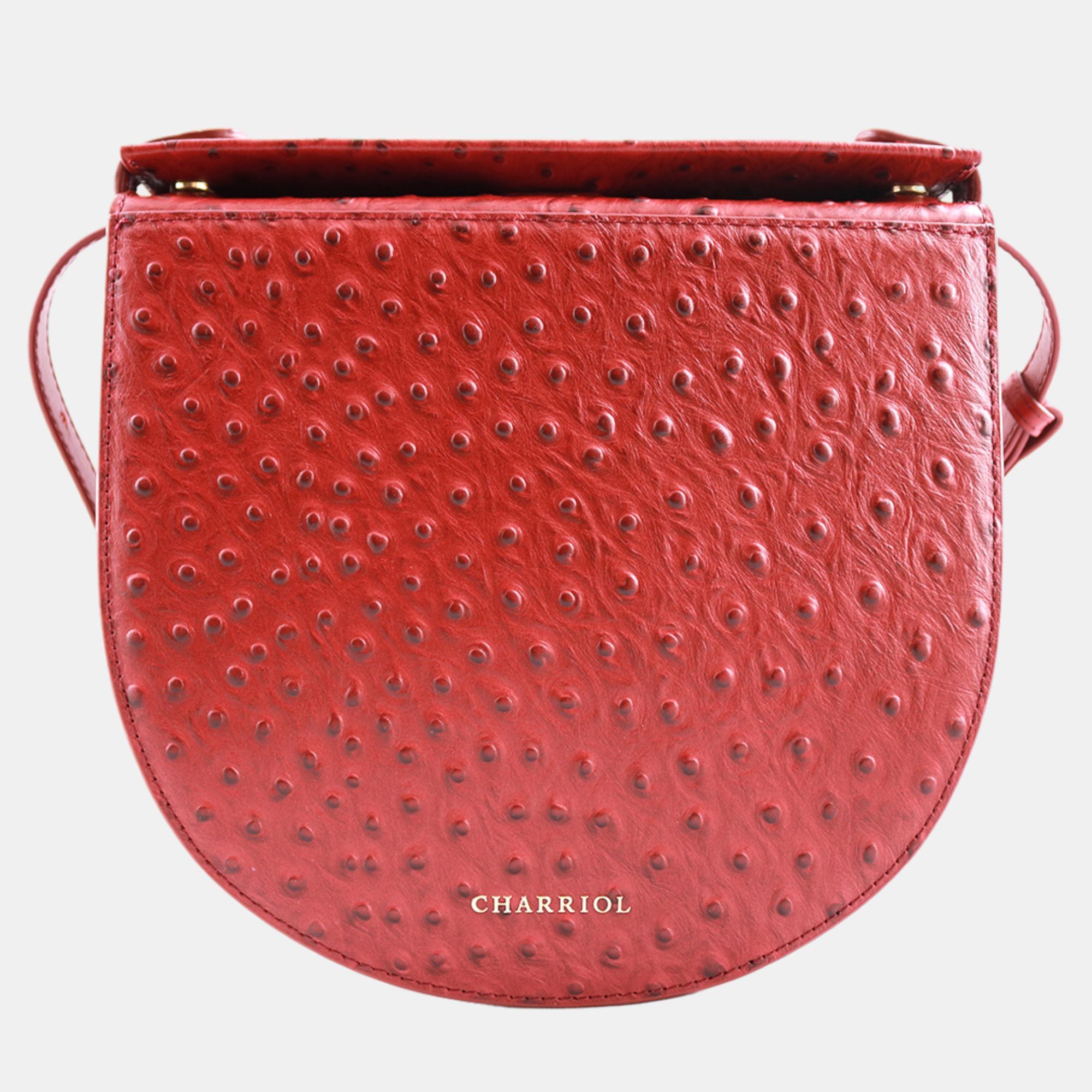 Charriol Bordeaux Leather Passion Ostrich Crossbody