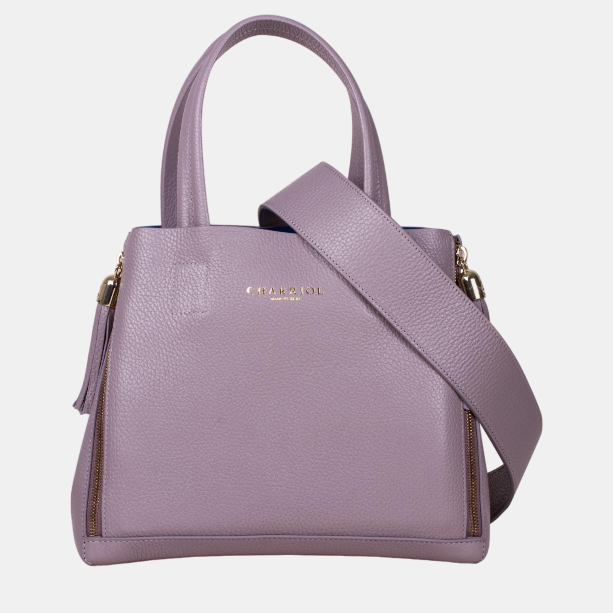 Charriol l.grey leather  handbag