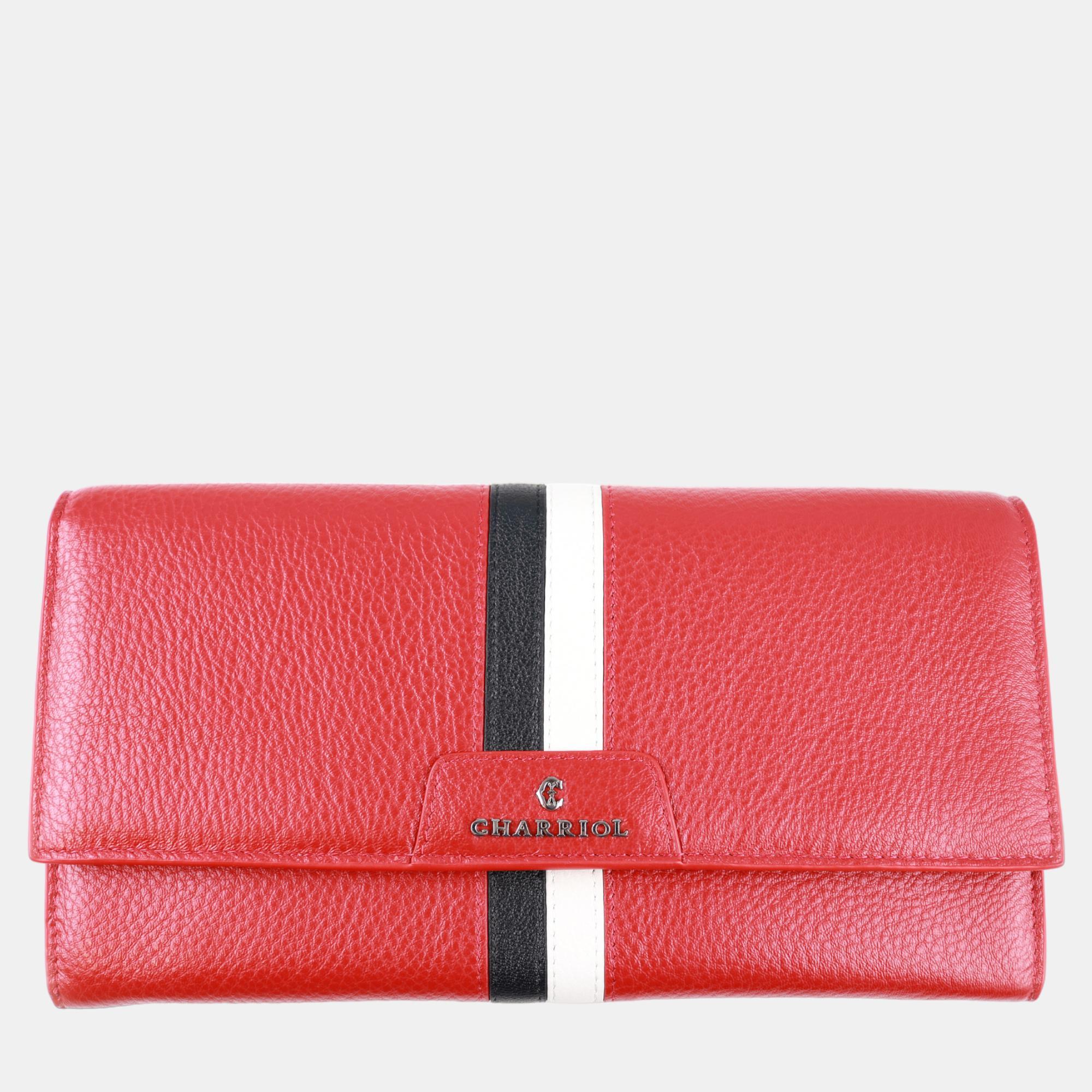 Charriol Red Leather Conic Wallet