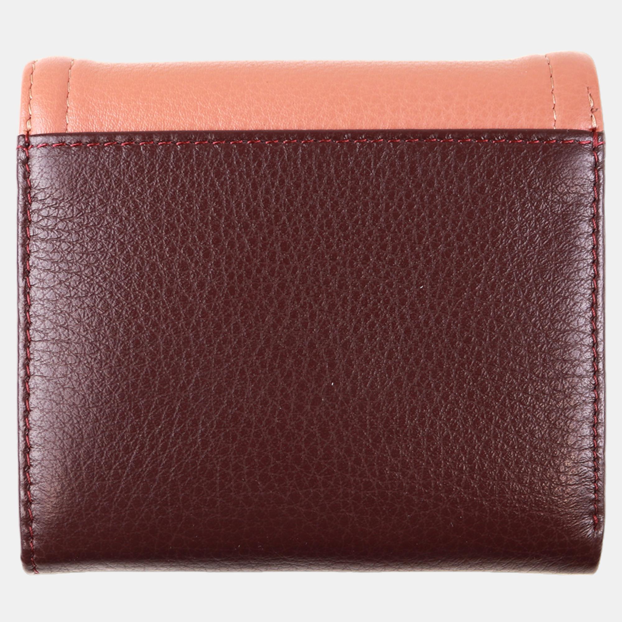 Charriol Wine/Cream Leather Forever Wallet