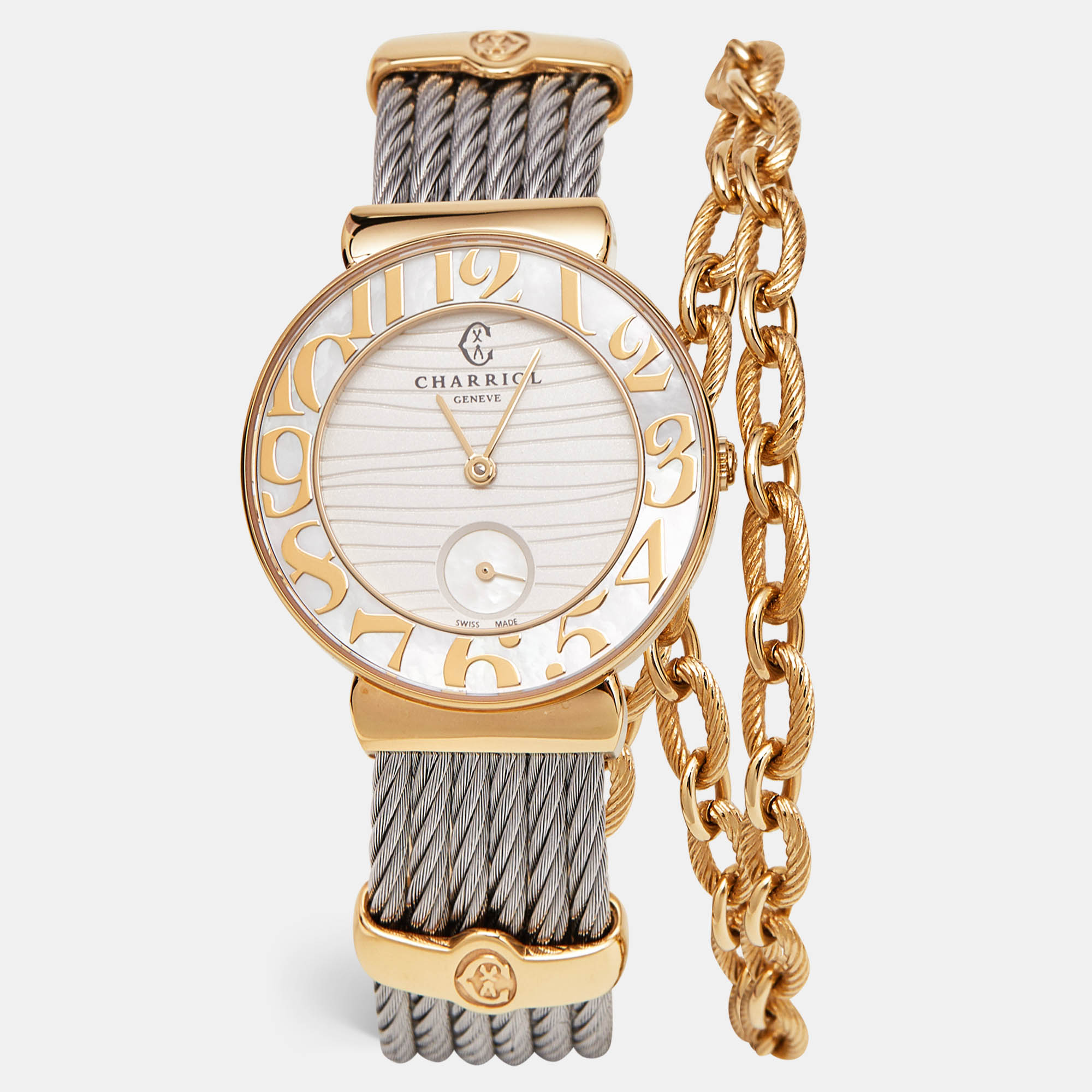 Charriol Mother Of Pearl Two-Tone Stainless Steel ST-Tropez ST30.3 Women's Wristwatch 30 mm