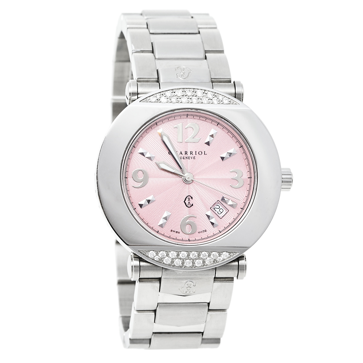 Charriol Pink Stainless Steel Diamond Colvmbvs CCR38 Women's Wristwatch 38 MM